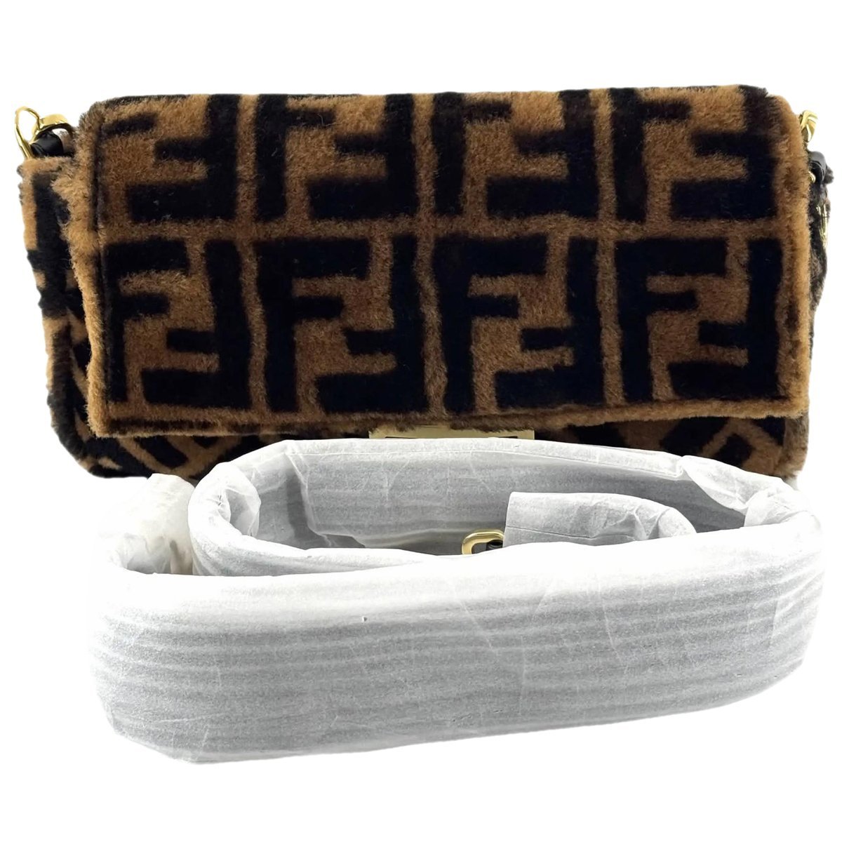 Baguette wool crossbody bag