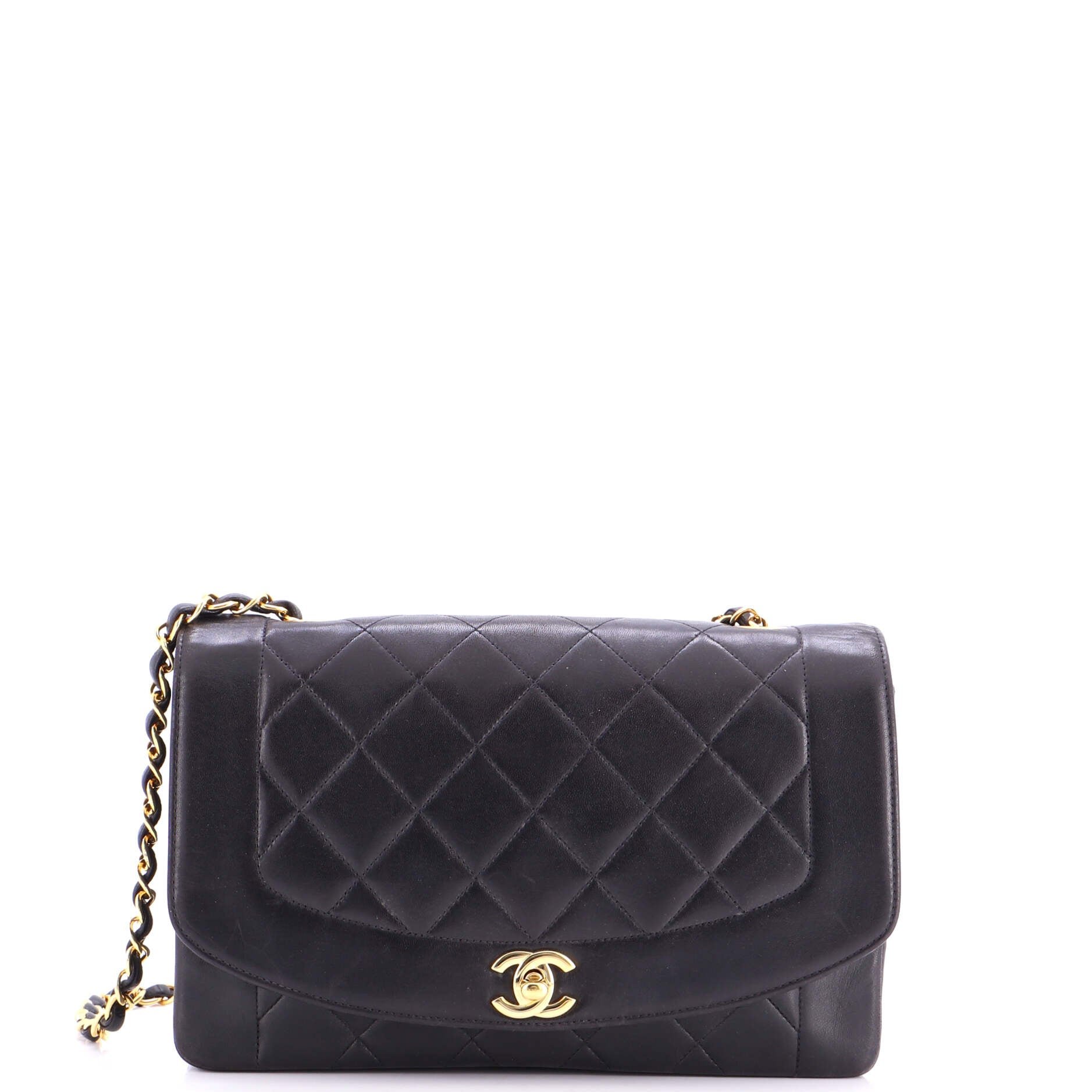 Vintage Diana Flap Bag Quilted Lambskin Medium