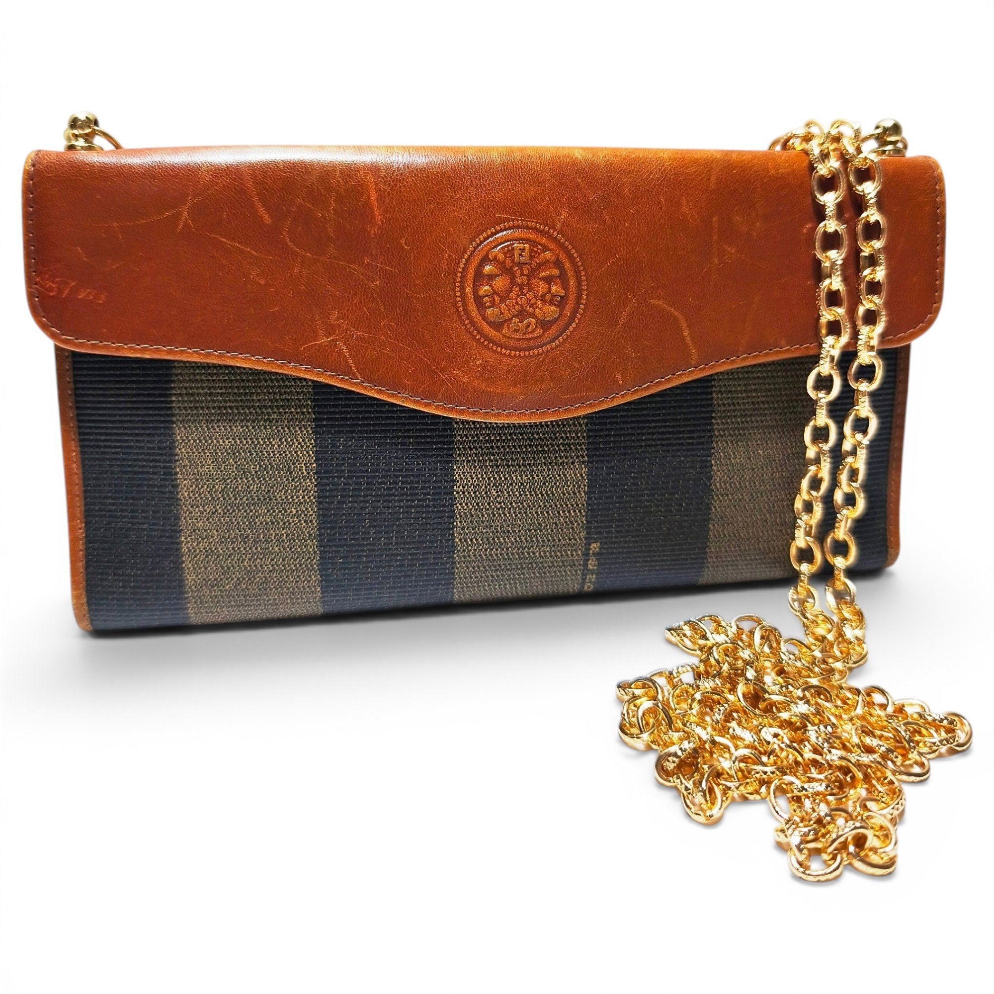 Leather clutch bag