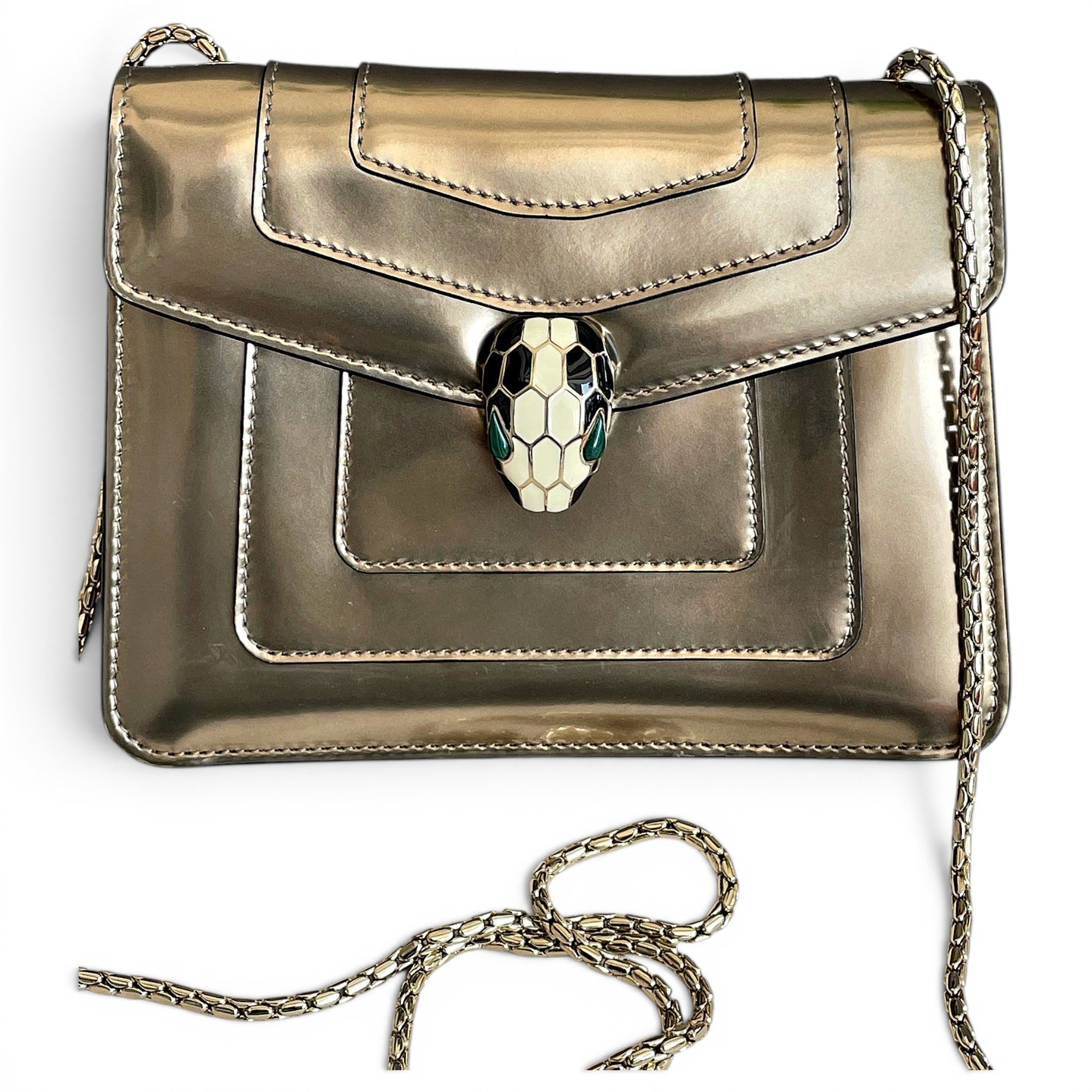 Serpenti leather handbag