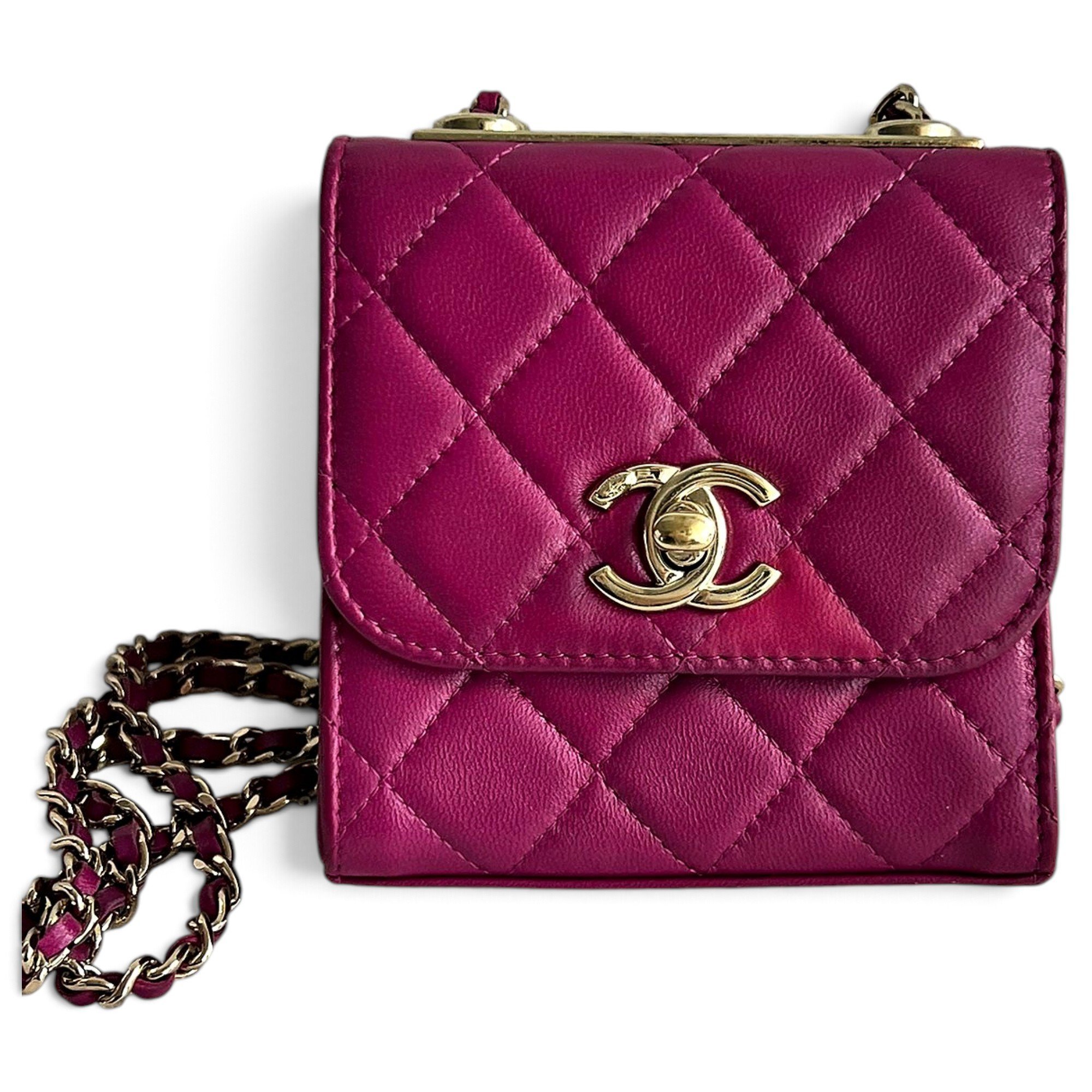 Trendy CC leather crossbody bag