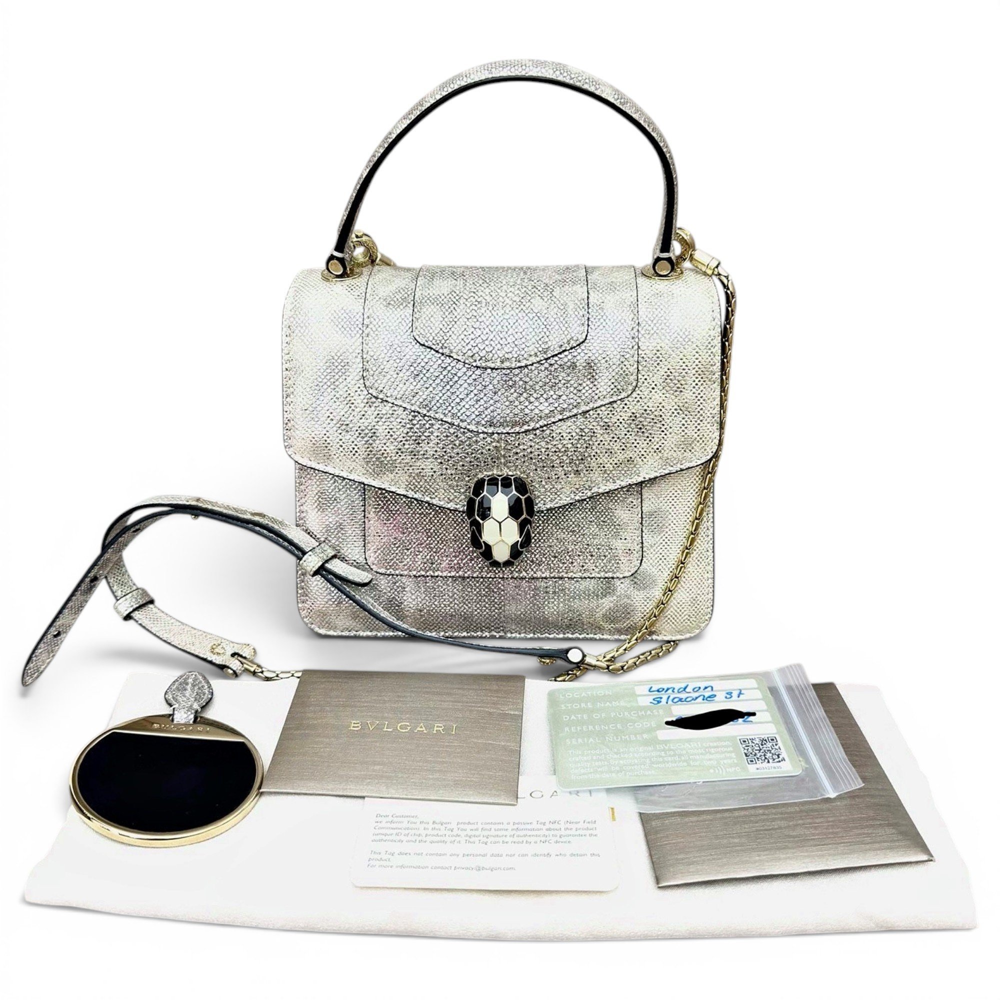 Serpenti leather handbag