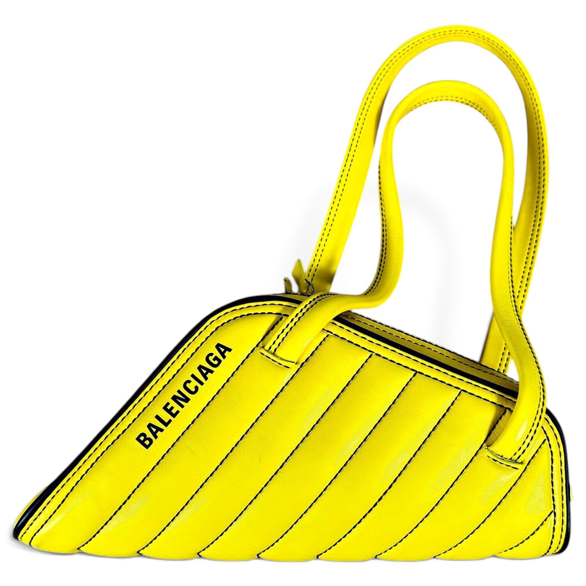 Triangle leather handbag