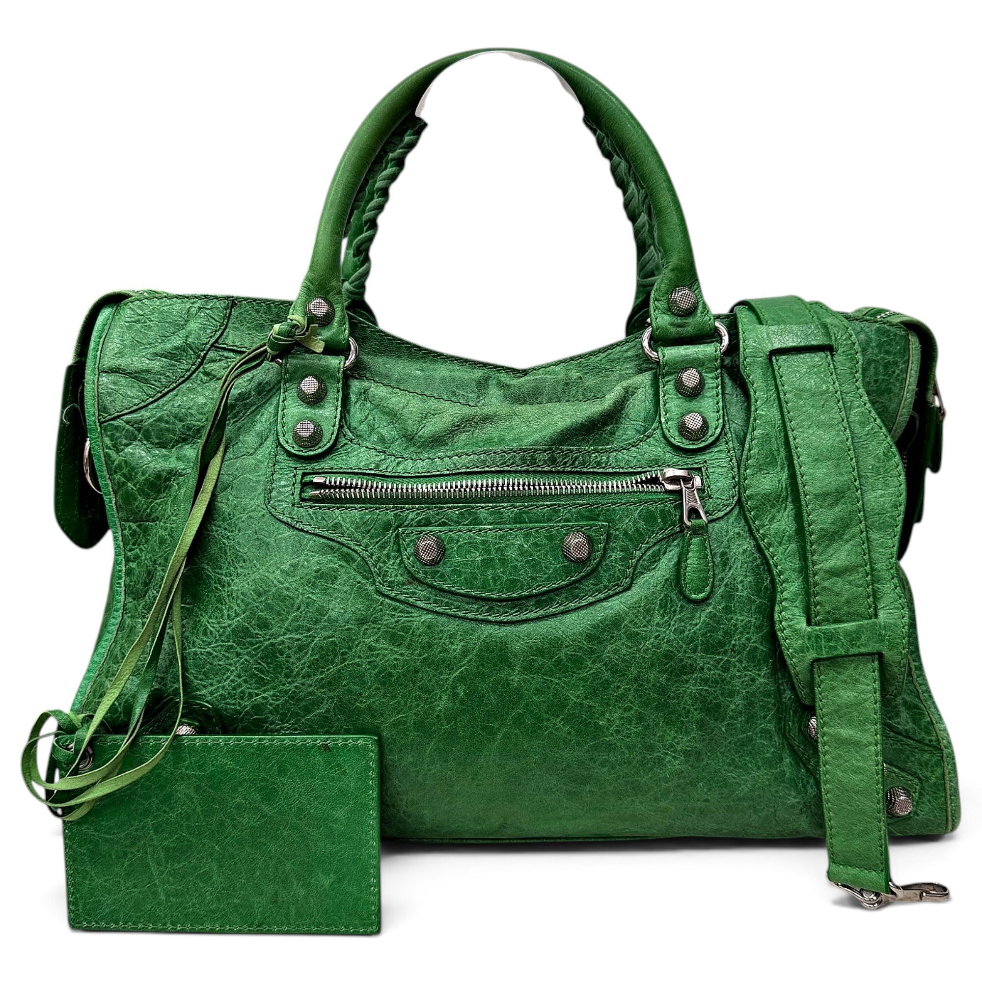 City leather handbag