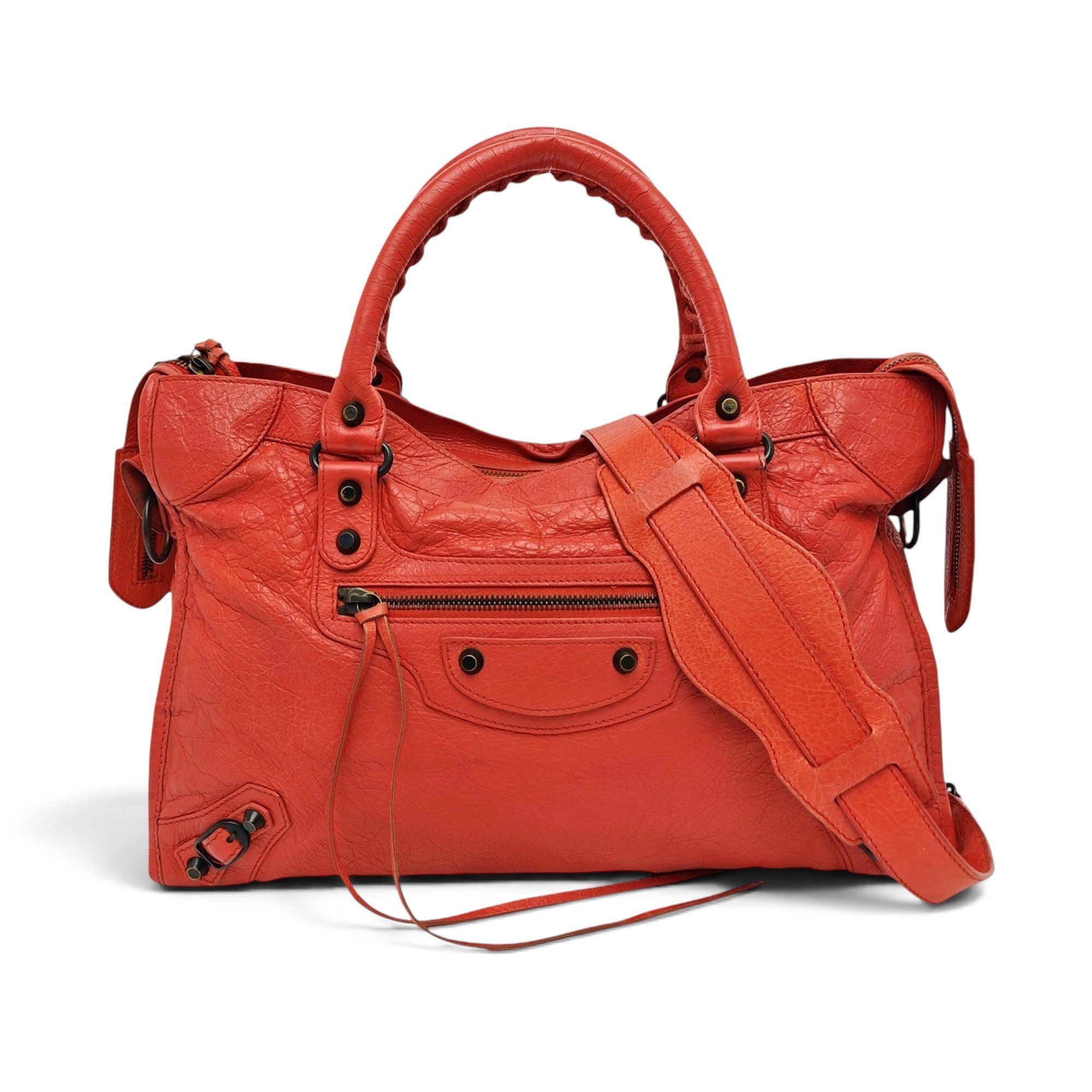 City leather tote