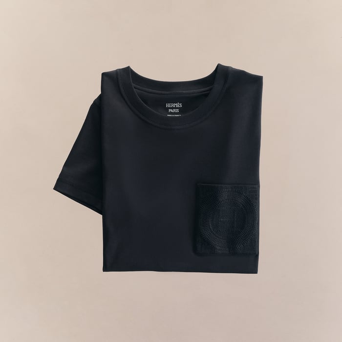 Bleu Noir Embroidered Pocket T-shirt