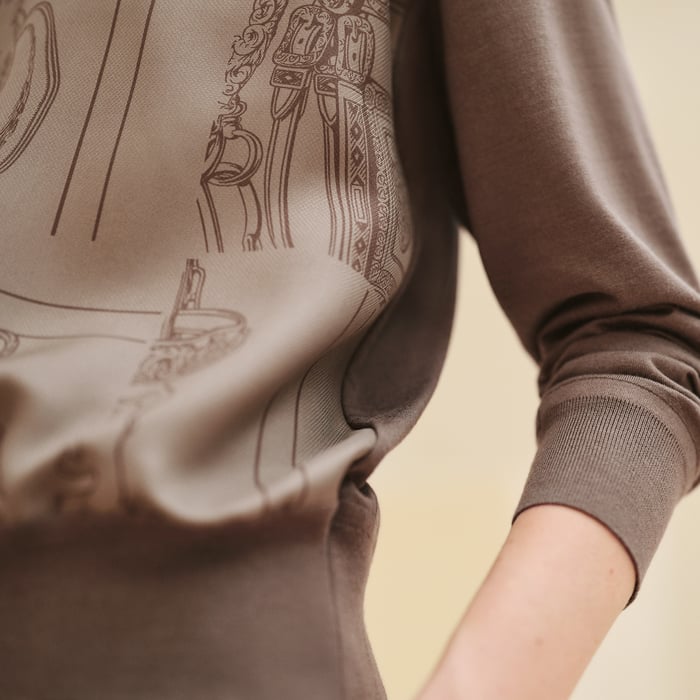 "En Desordre Finesse" Long-sleeve Twillaine Sweater