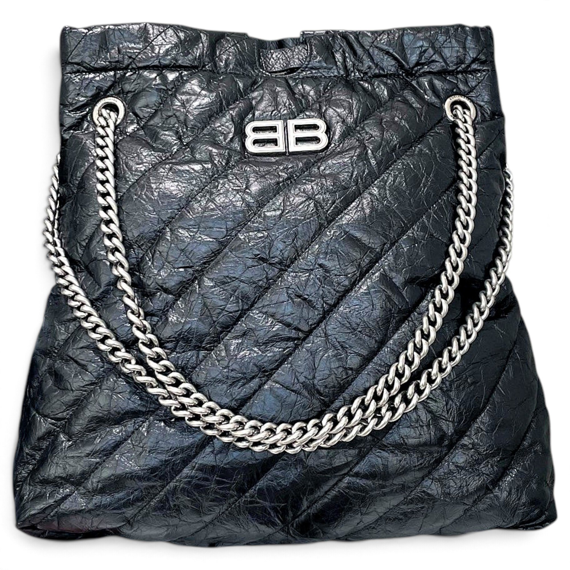 Crush leather handbag