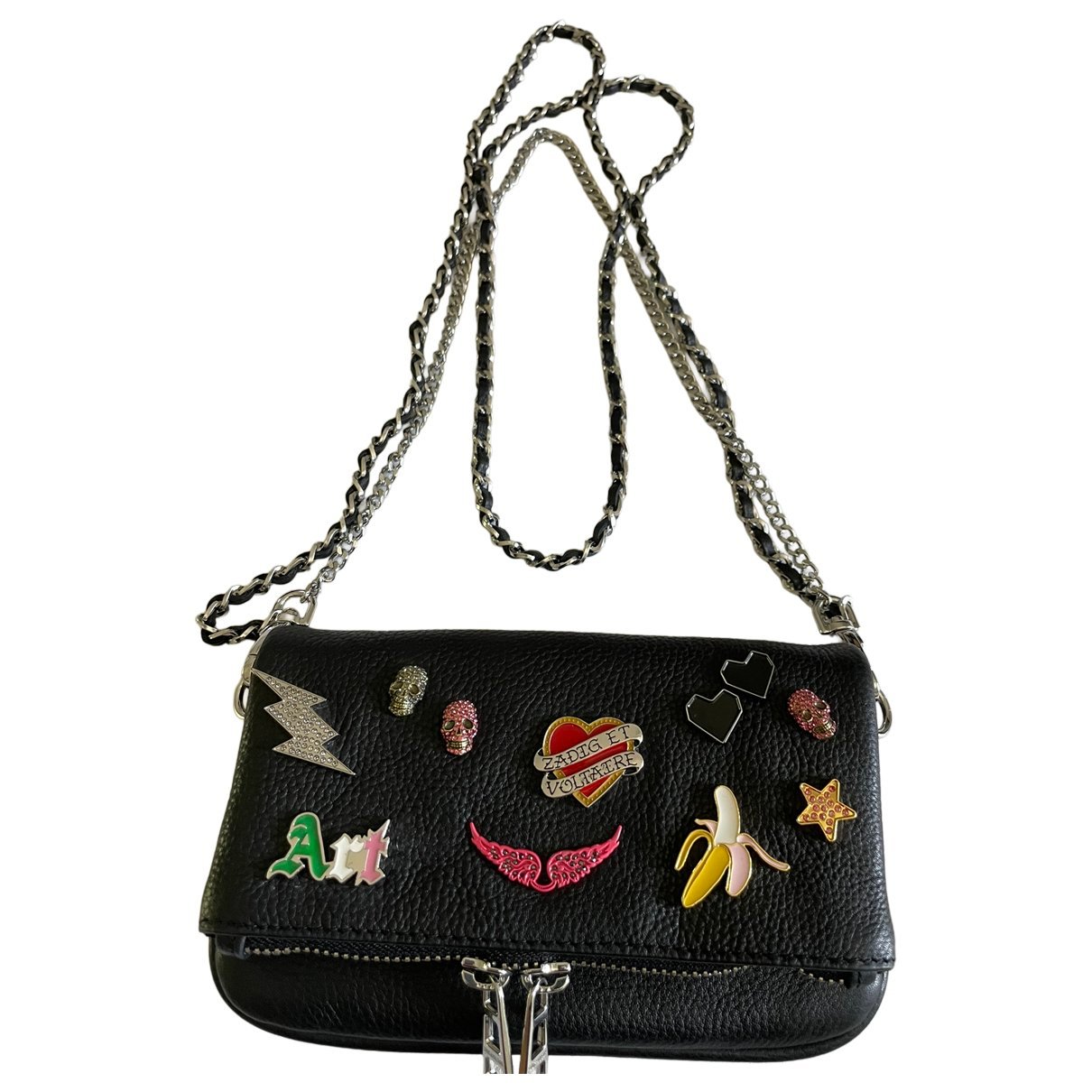 Rock leather clutch bag