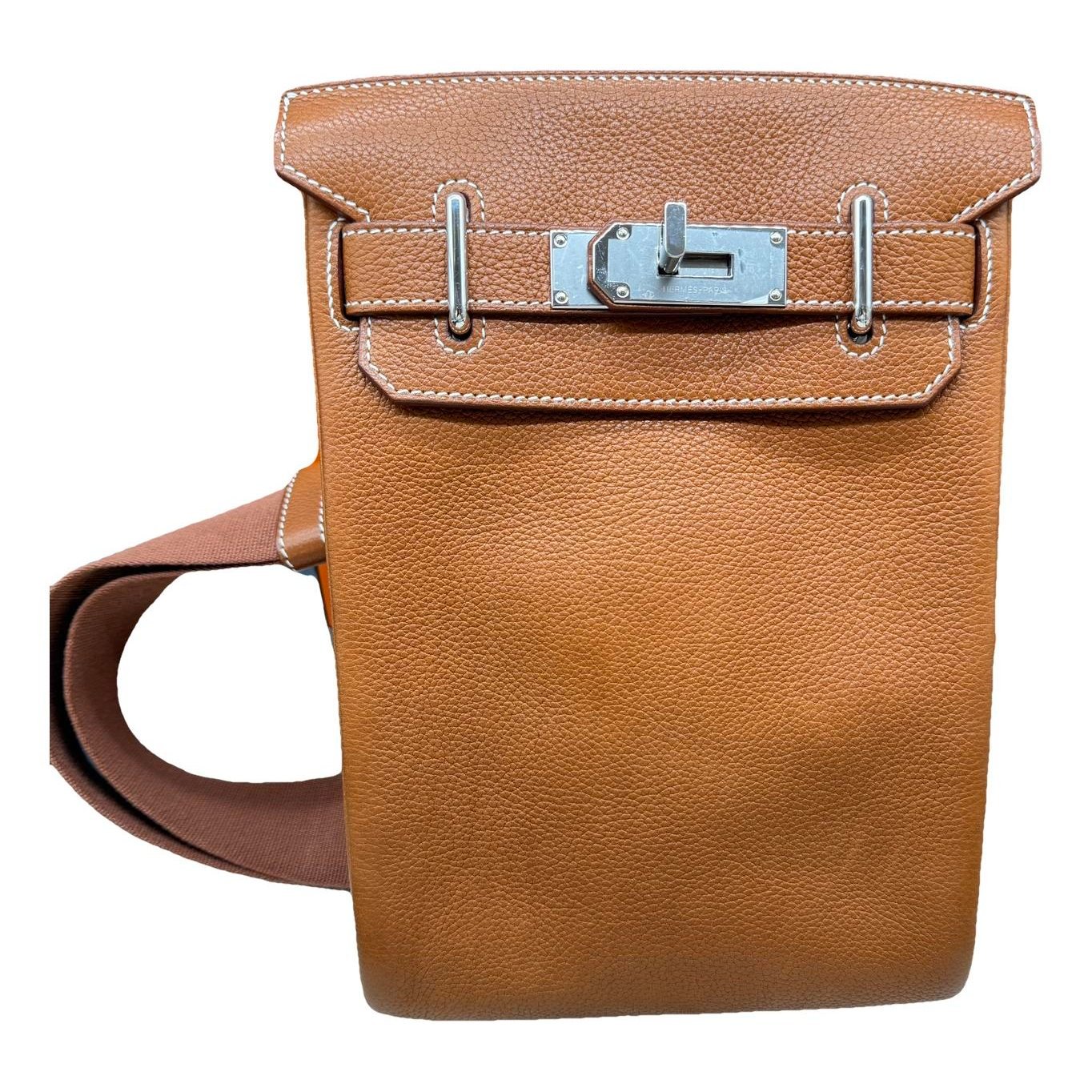 Hermes Hac A Dos Handbag Fauve Barenia Leather 2024