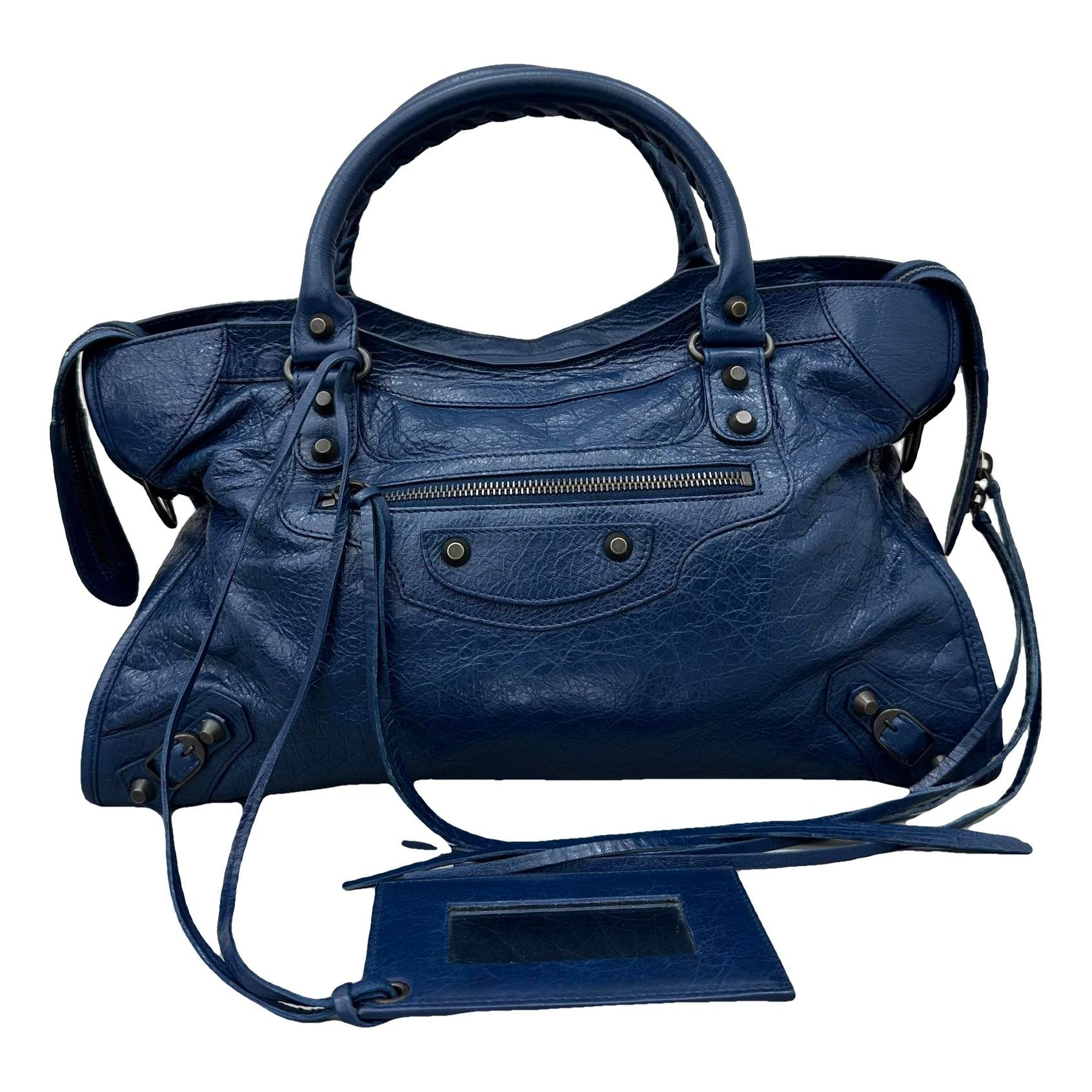 City leather handbag