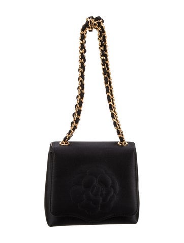 Chanel Satin Camelia Evening Bag