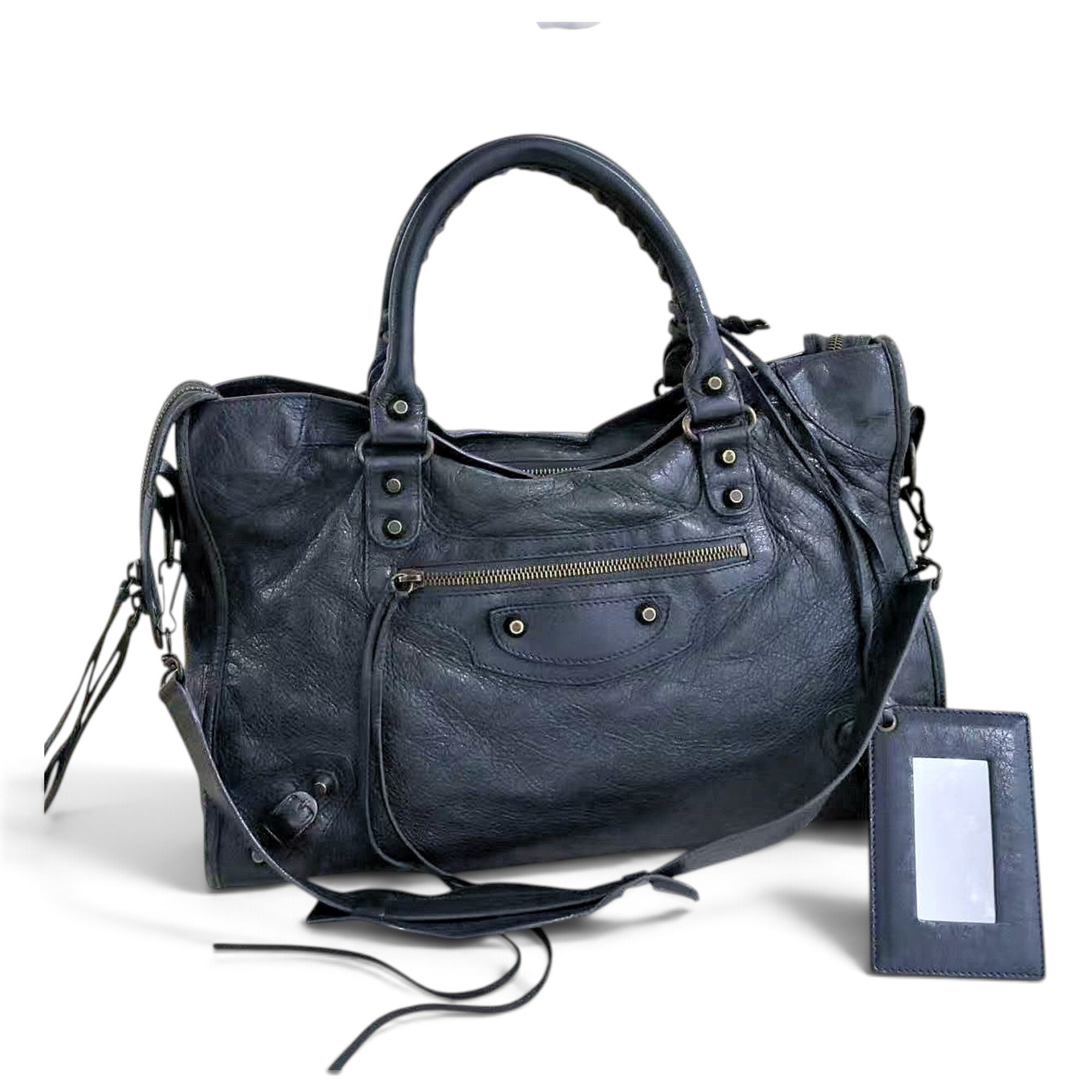 City leather handbag