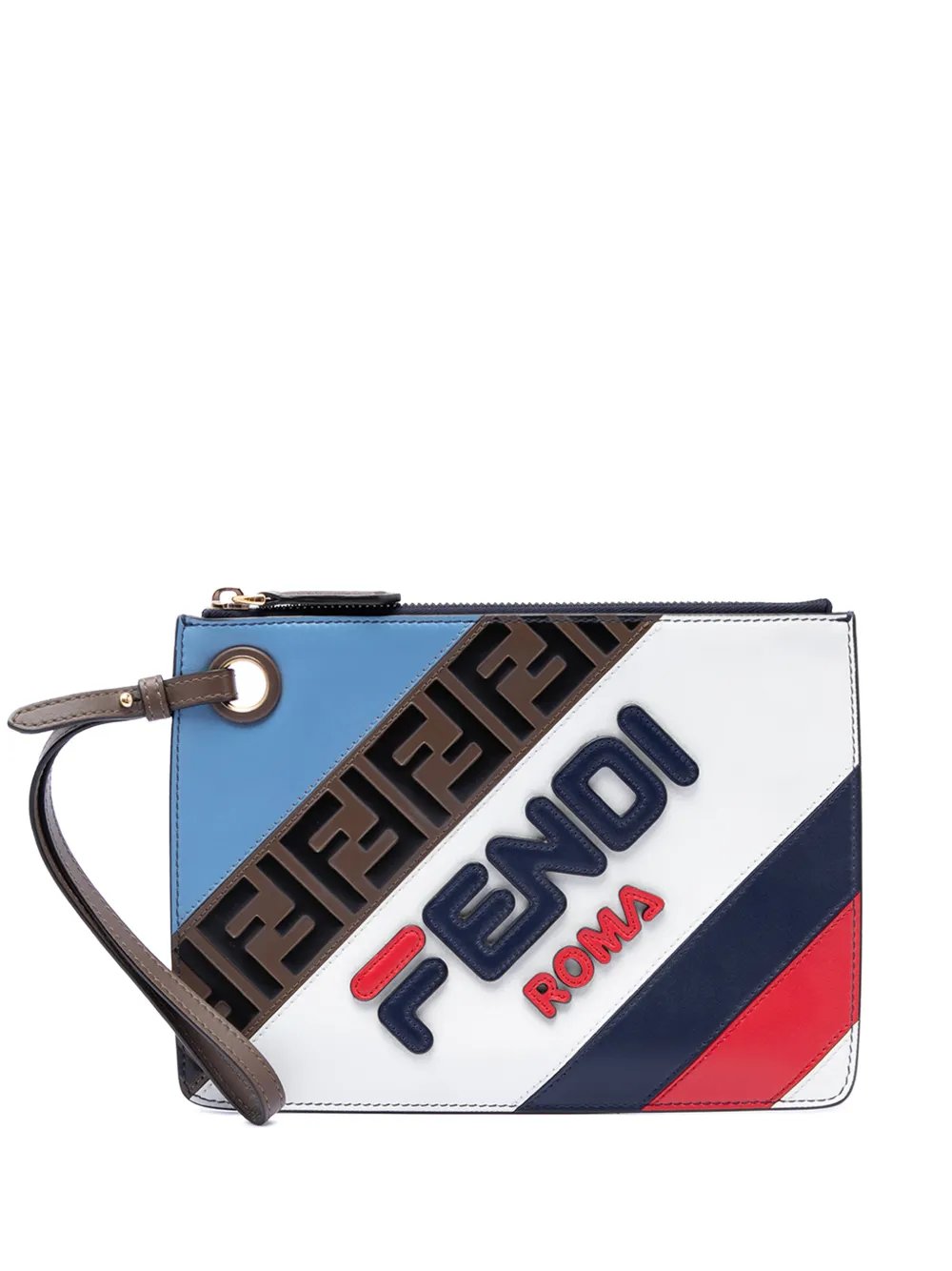 2010-2026 Fila Mania Multicolor Zucca Embossed Leather clutch bag
