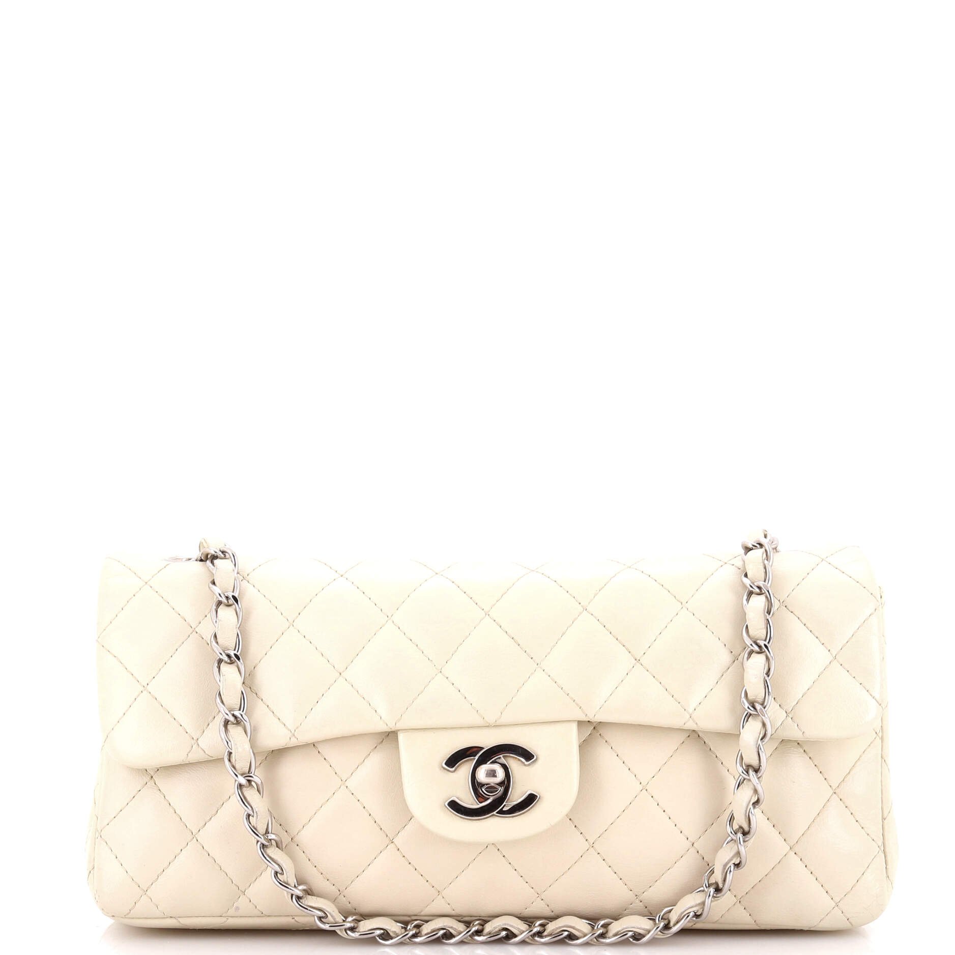 Classic Single Flap Bag Quilted Lambskin East West