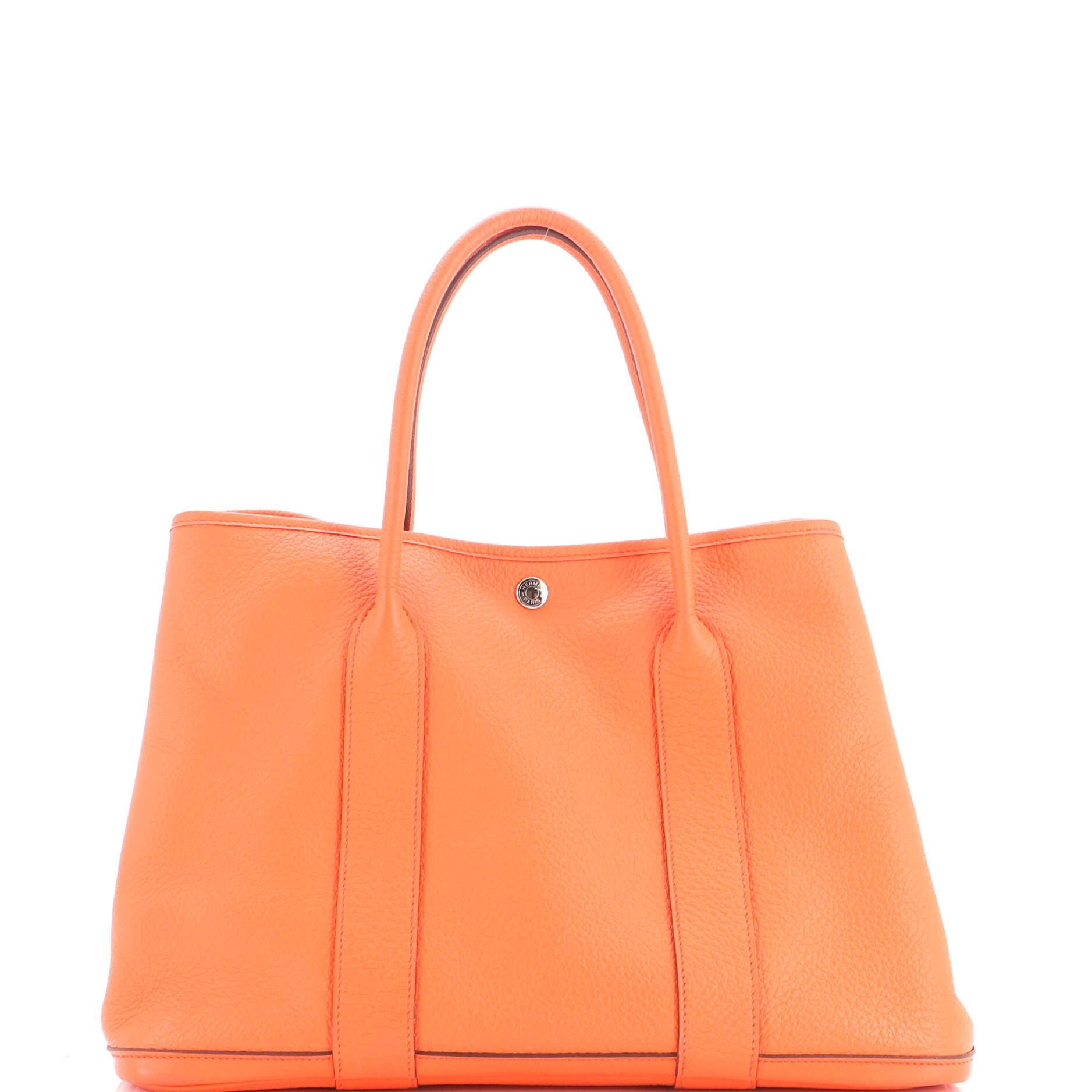 Garden Party Tote Leather with Printed Interior 36