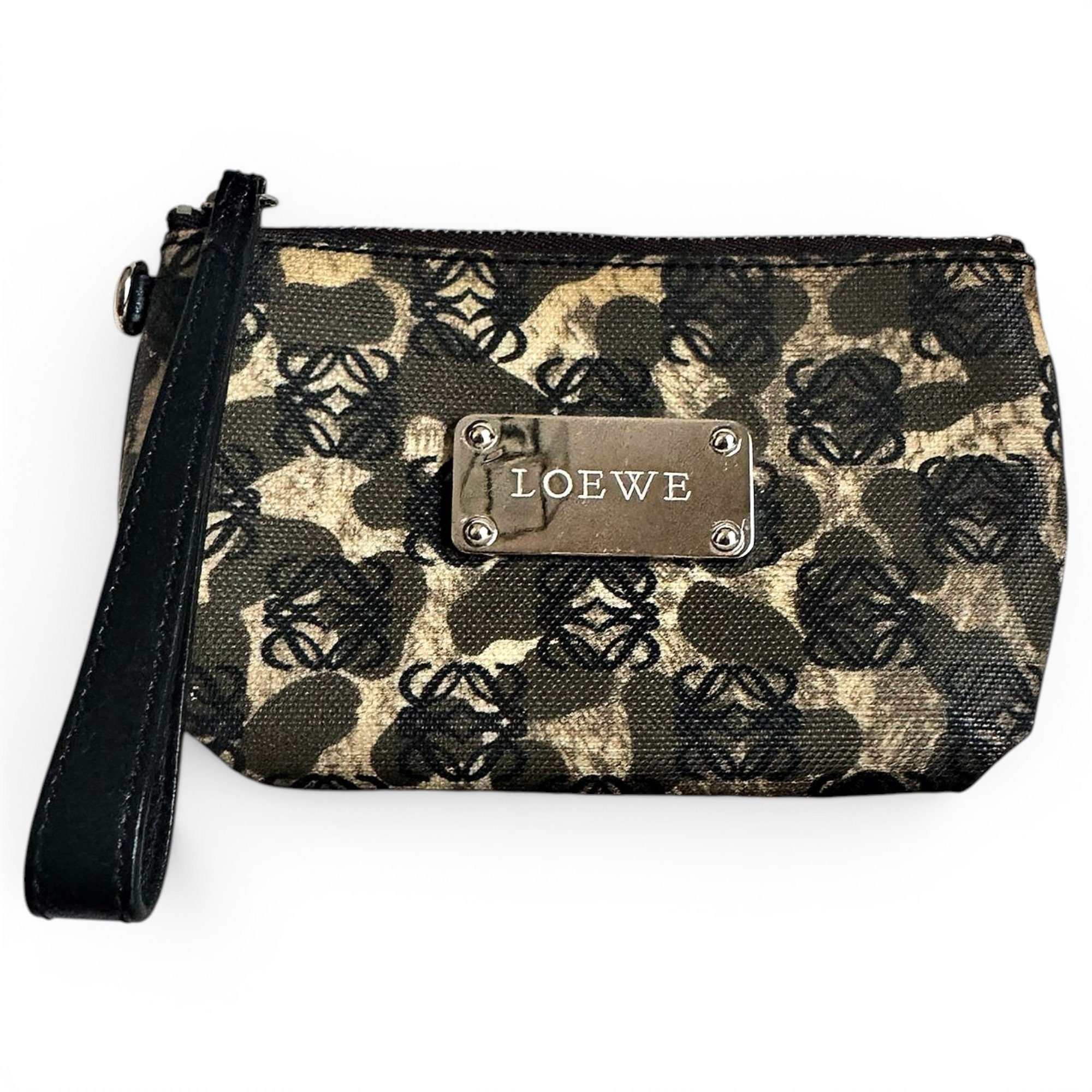 T Pouch leather clutch bag