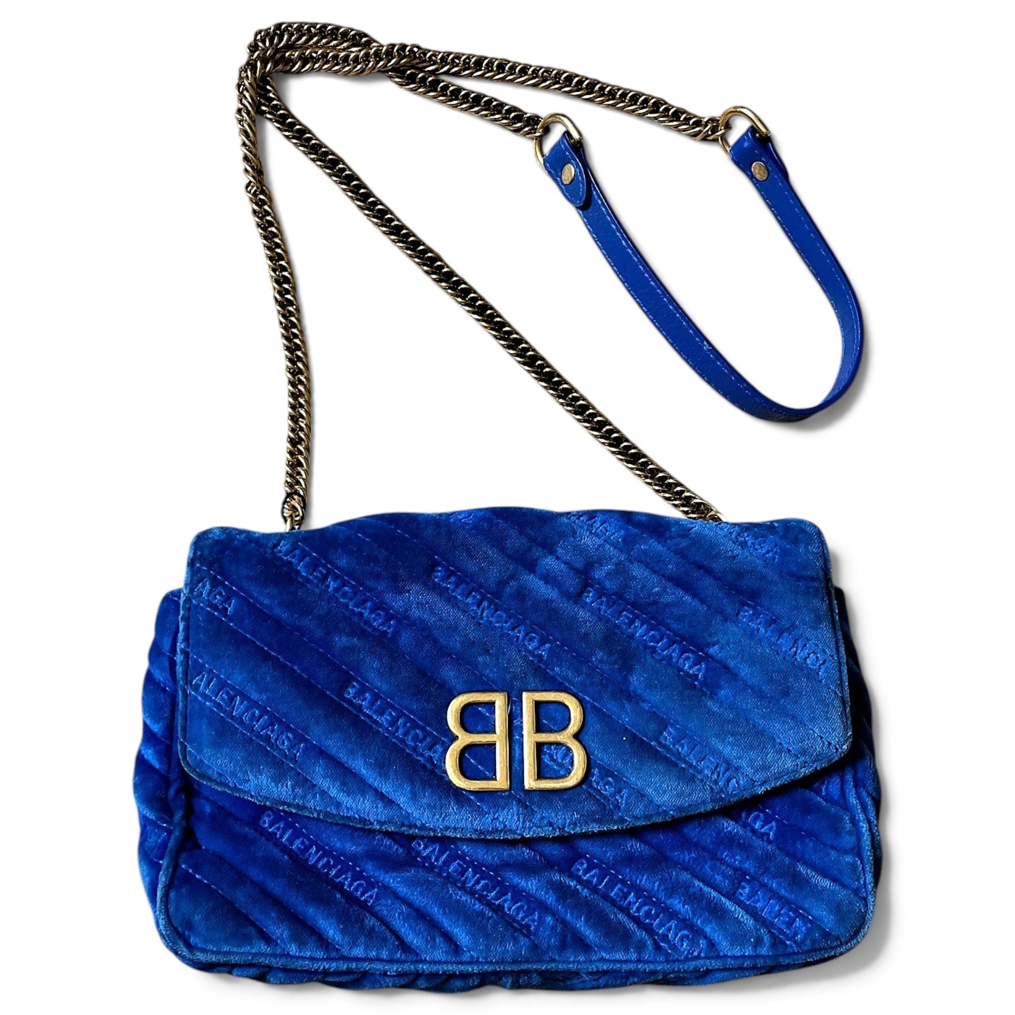 BB chain velvet crossbody bag