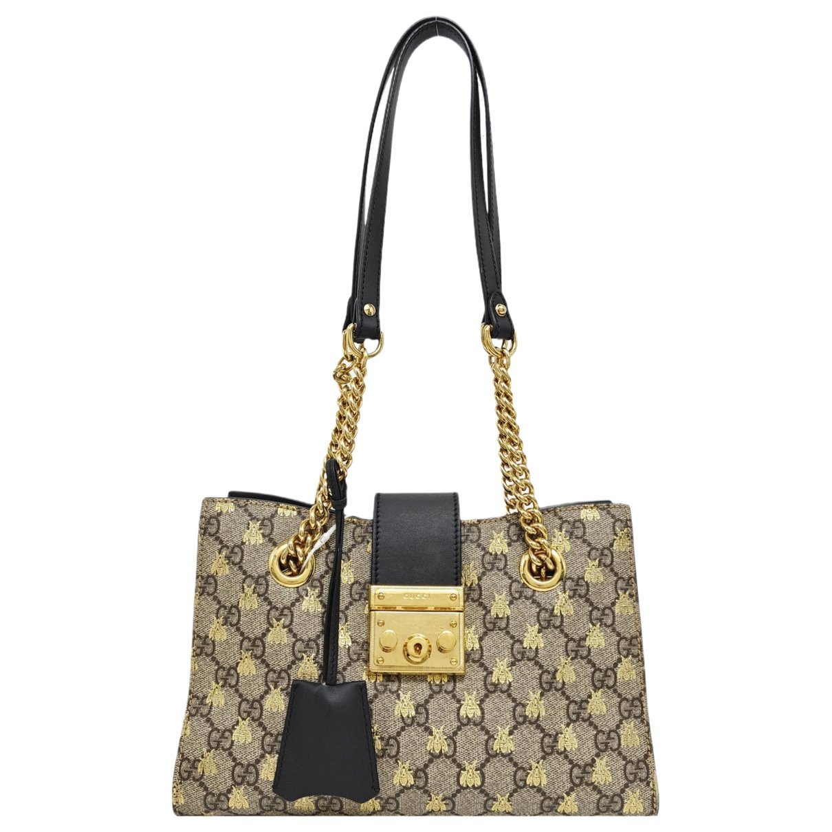 Padlock leather handbag