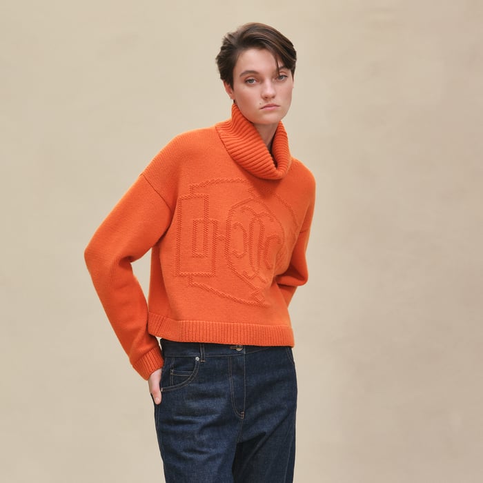 Cashmere "H Lift" Long-sleeve Sweater