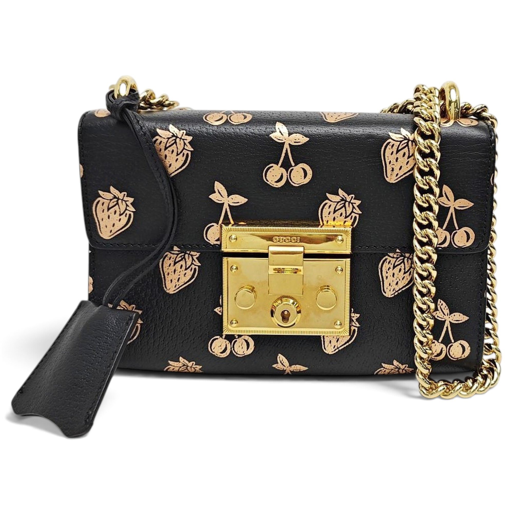 Padlock leather crossbody bag