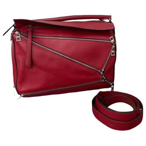 Puzzle leather handbag