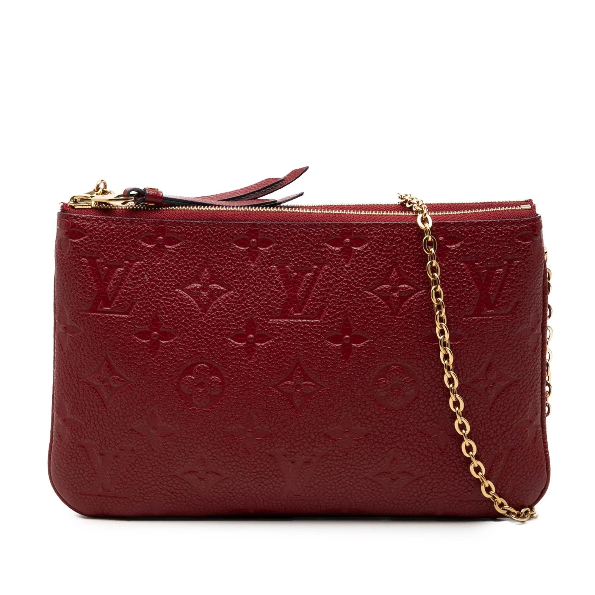 Double zip leather clutch bag