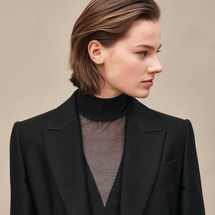 Noir Wraparound Suit Jacket