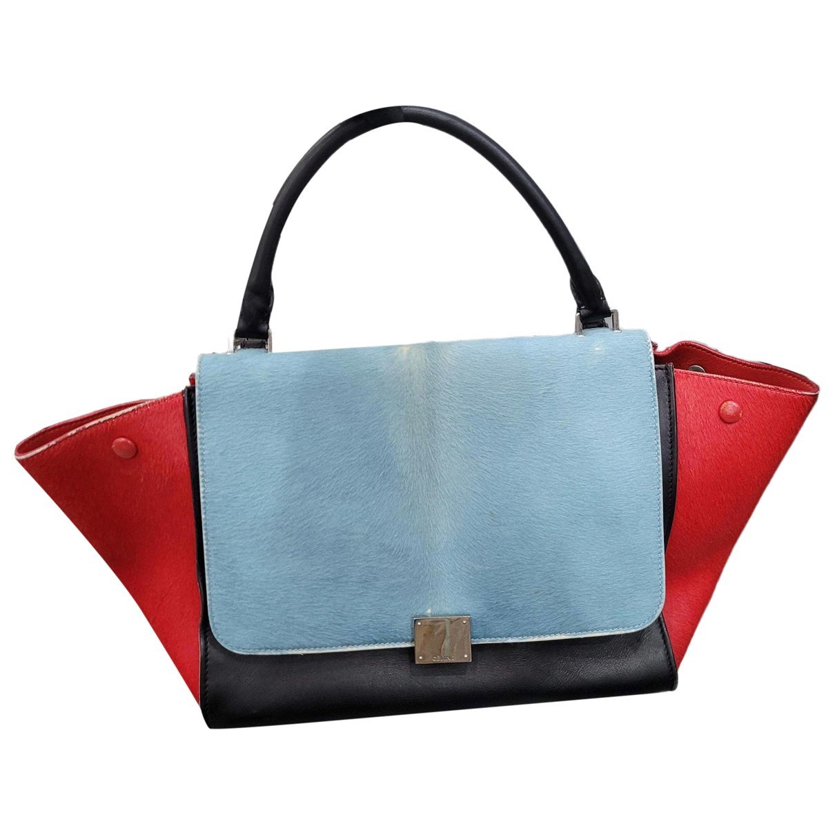 Trapèze leather handbag