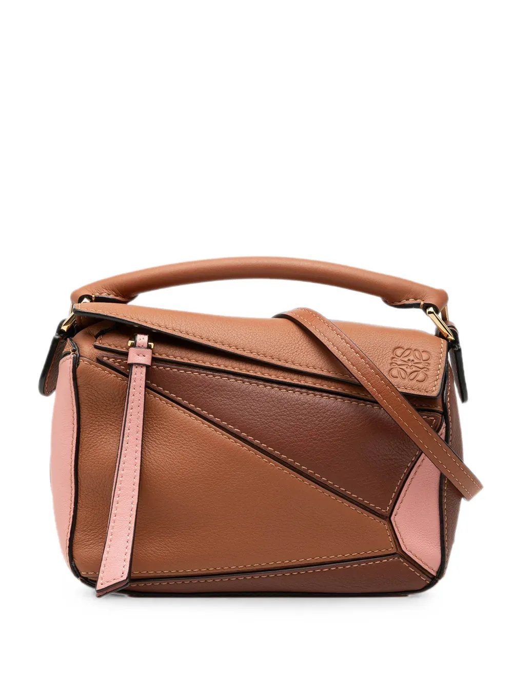 2019 Mini Tricolor Calfskin Puzzle satchel