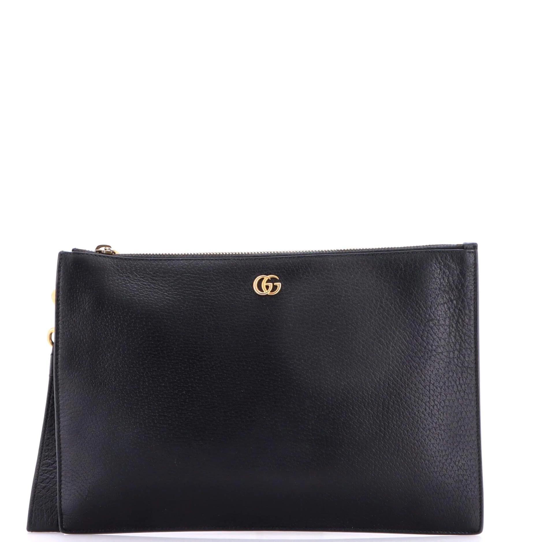Leather clutch bag