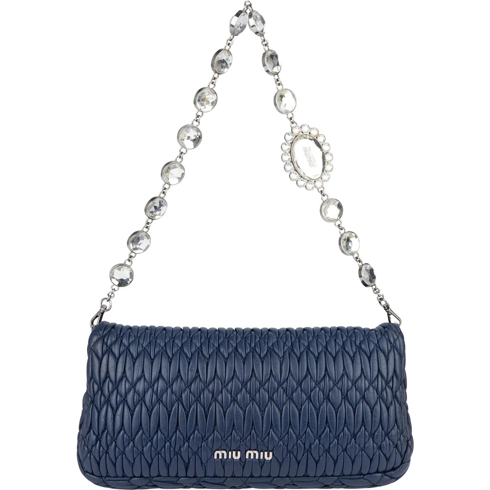 Miu Crystal leather handbag