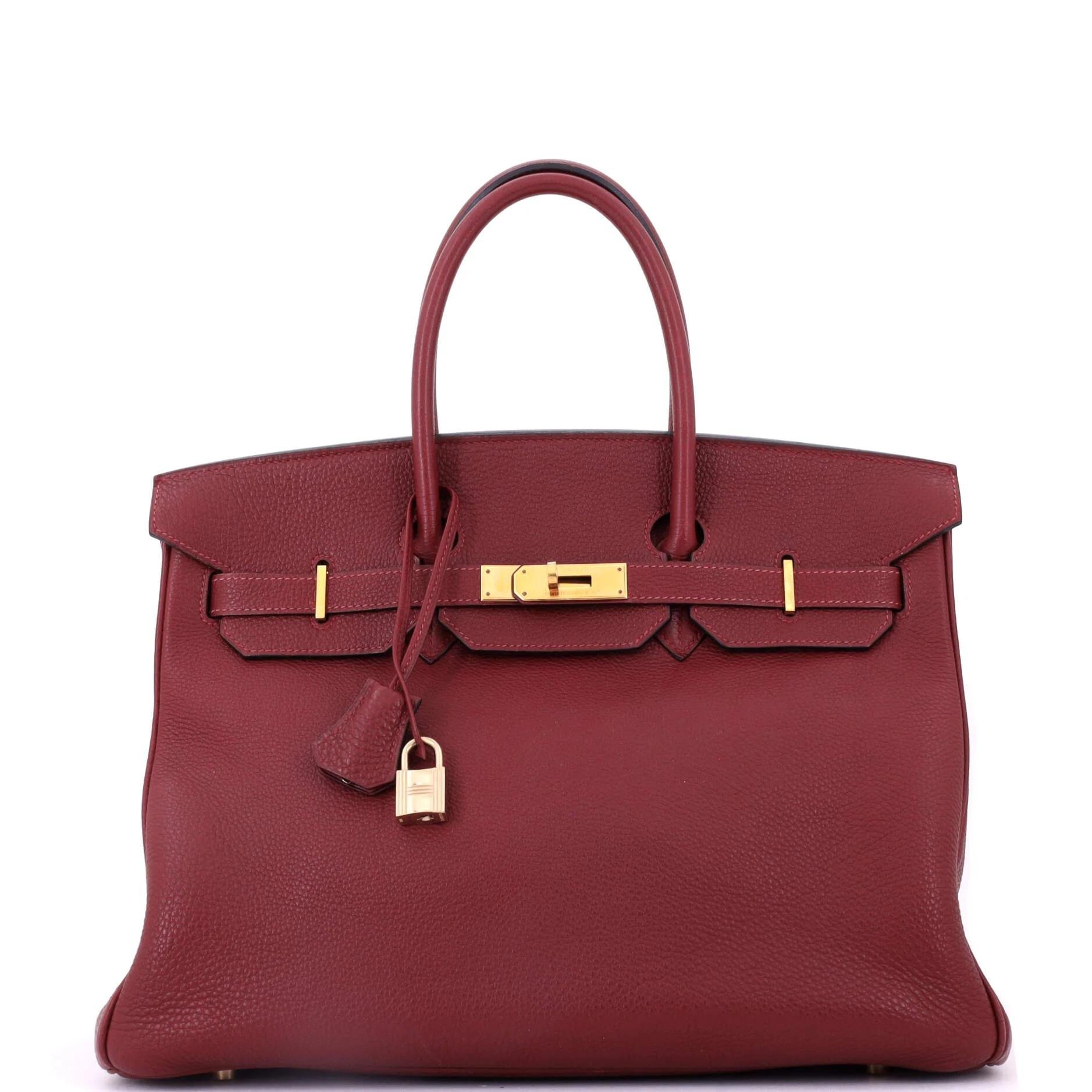 Hermes Birkin 35 Handbag Rouge H Togo Leather 2001