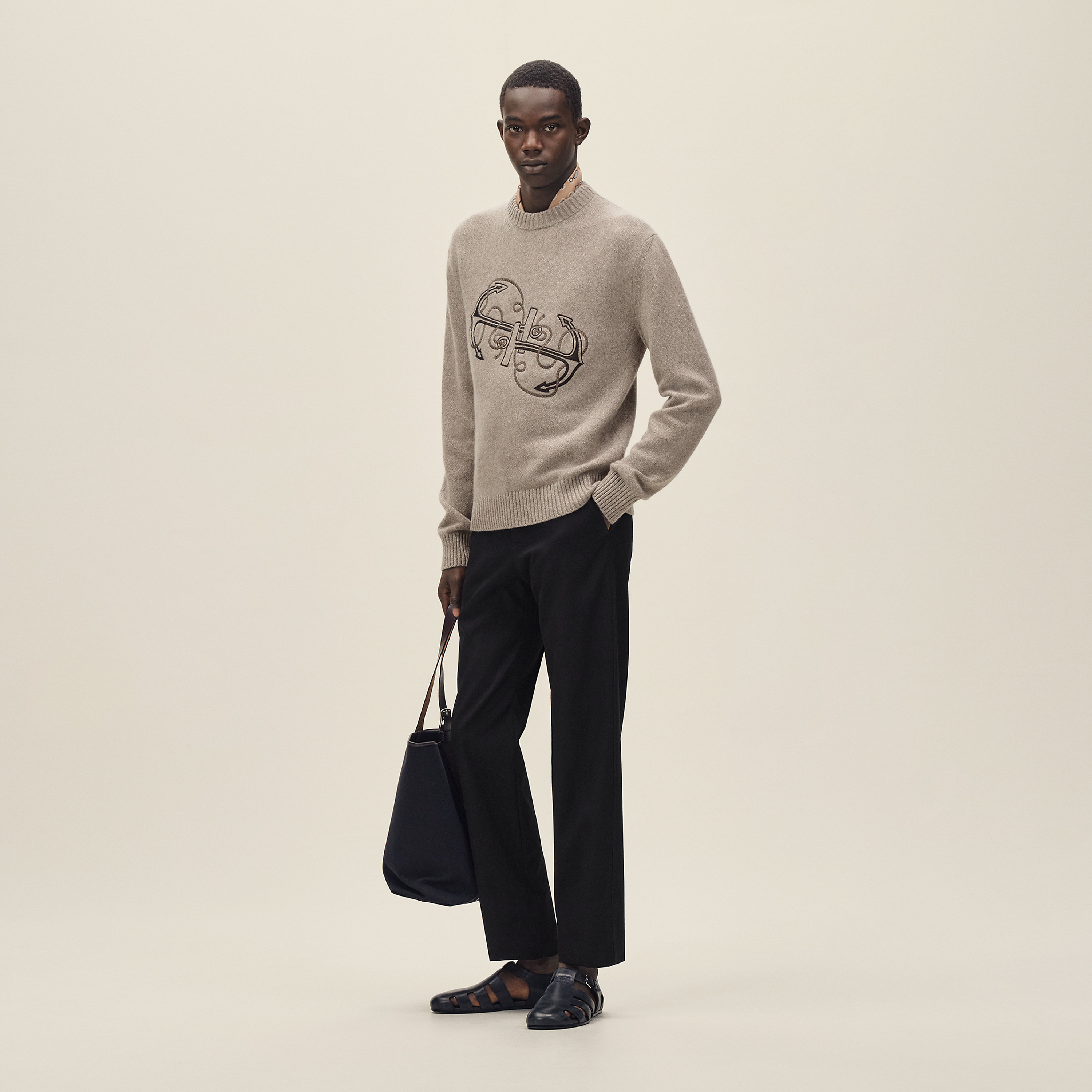 "Ancre en H" crewneck sweater