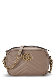 Gucci Pink Leather GG Marmont Crossbody Bag Mini
