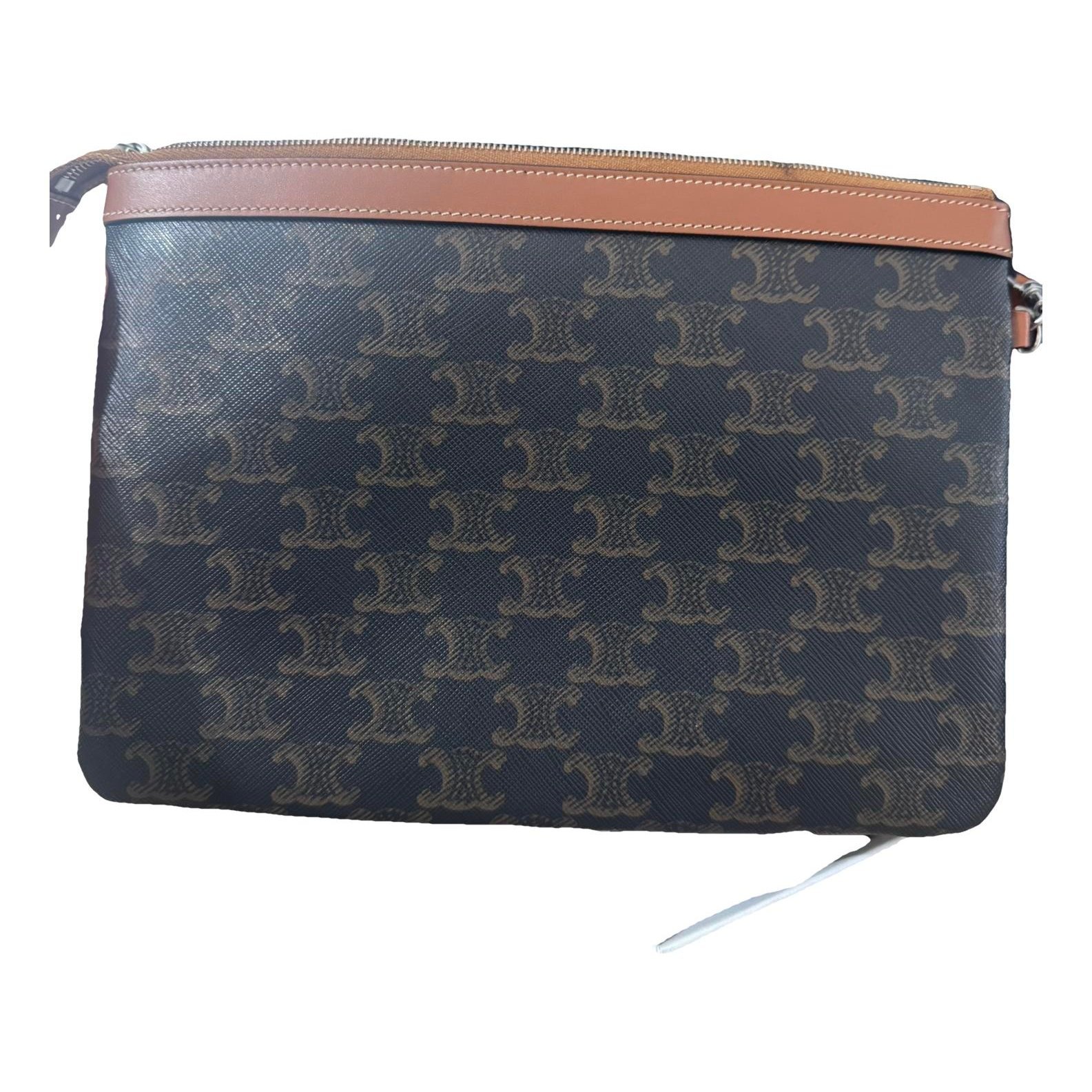 Leather clutch bag