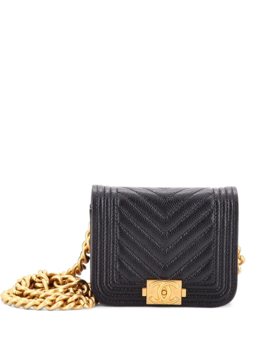 Chanel Boy Flap Chain Chevron Caviar belt bag