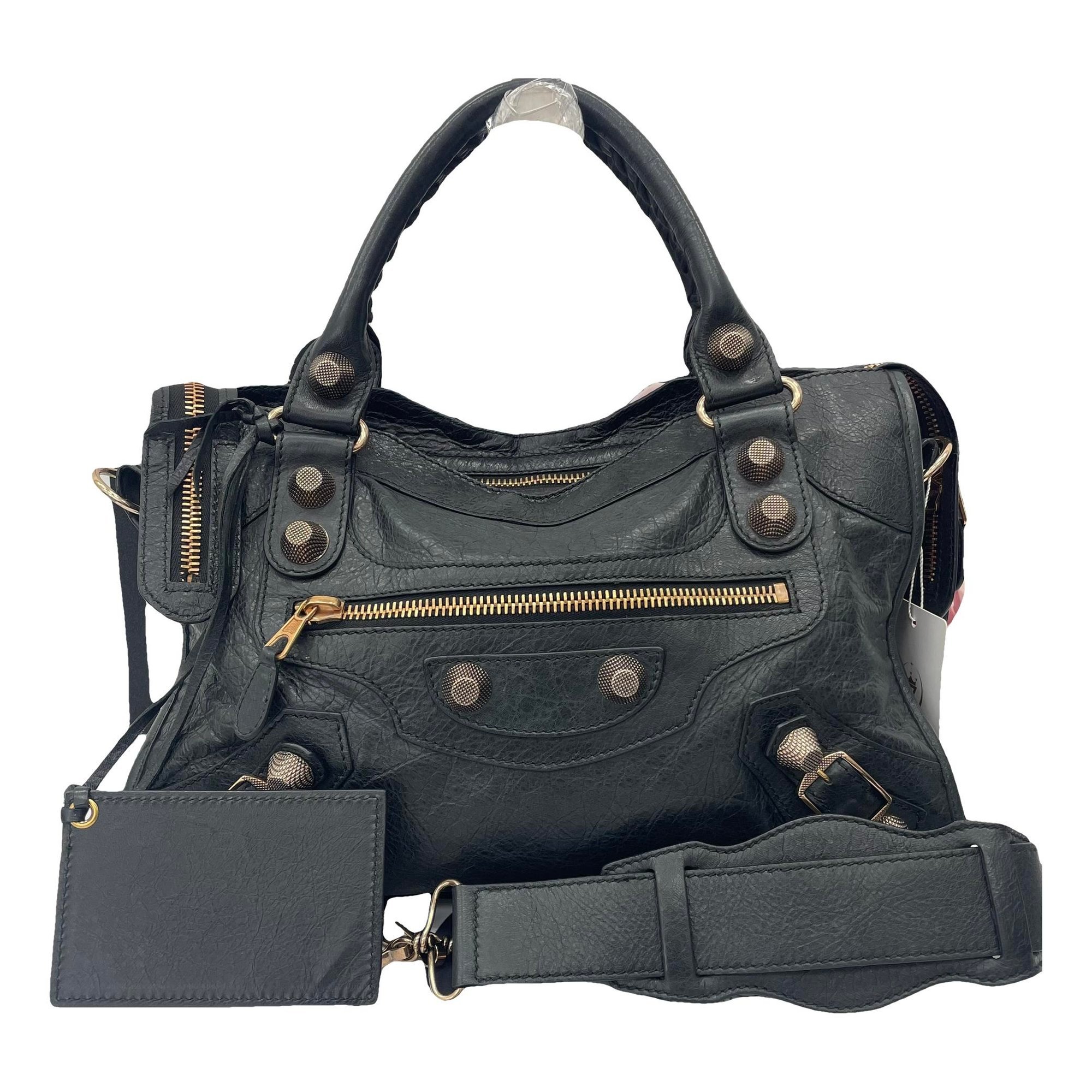 City leather handbag