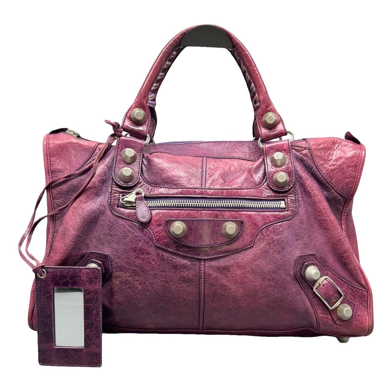 City leather handbag
