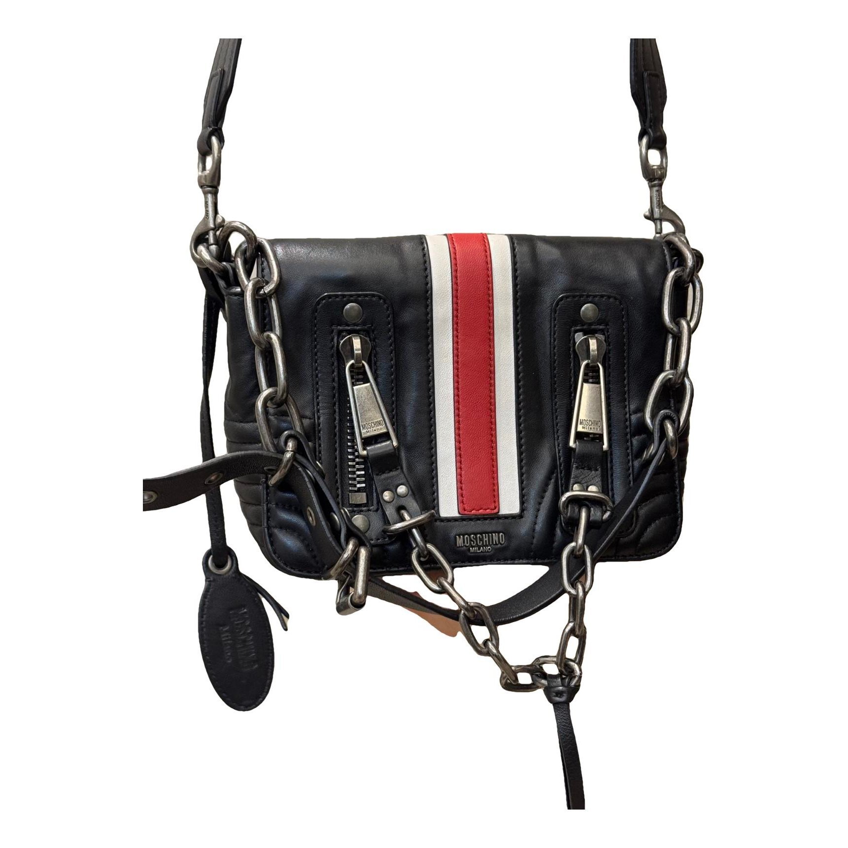 Biker leather handbag