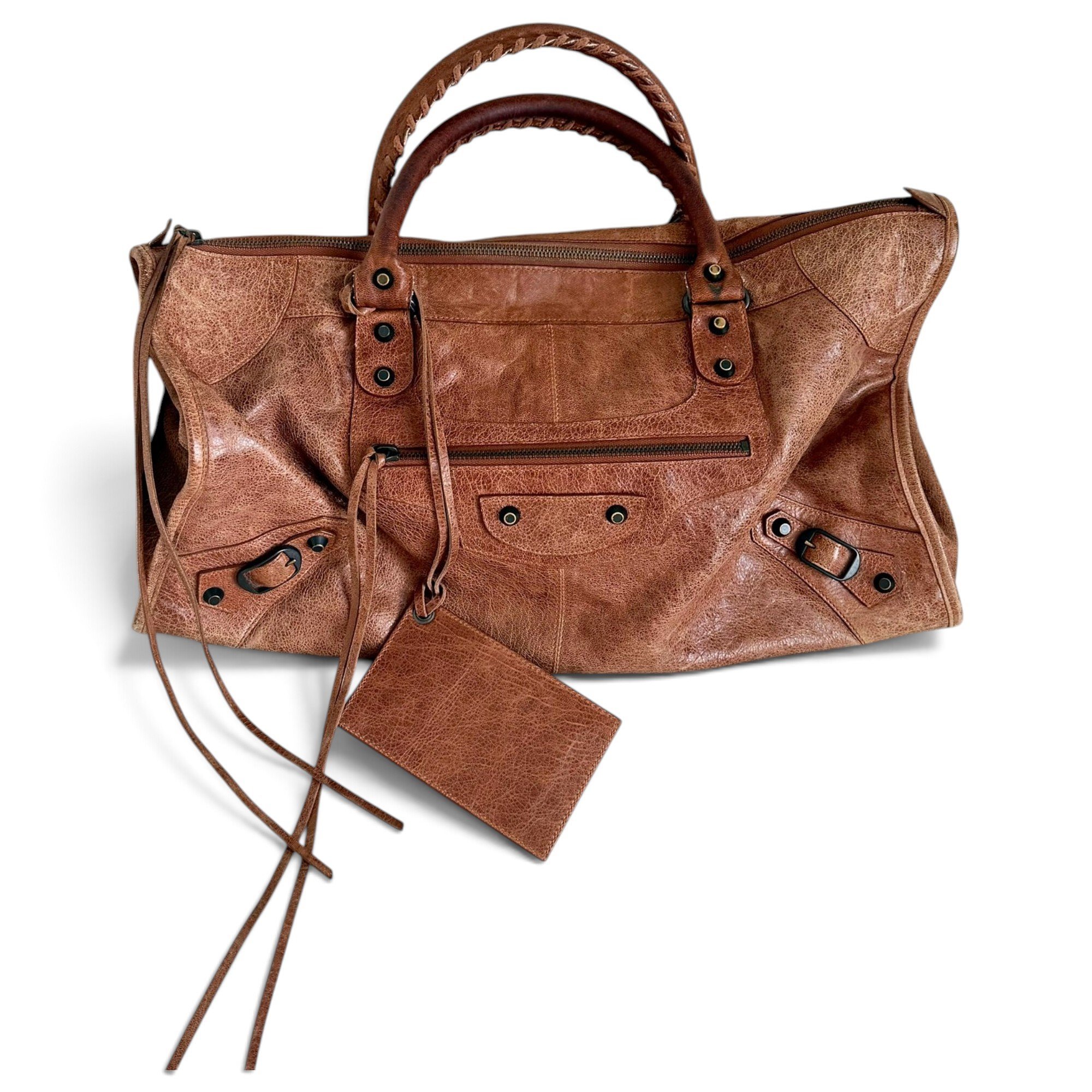 Work leather handbag