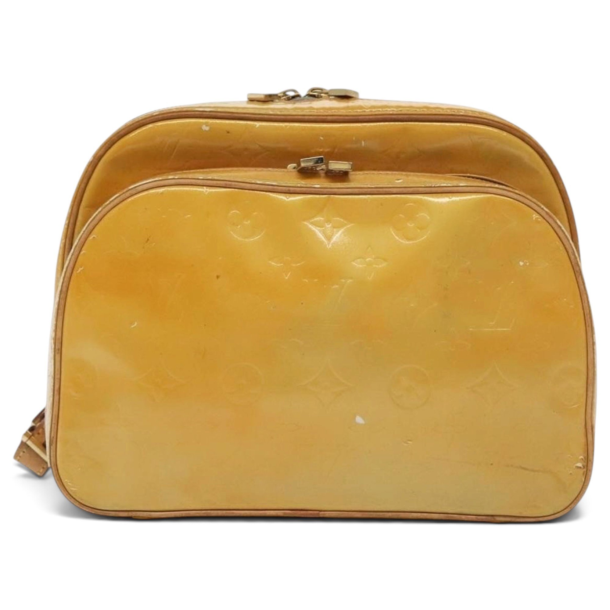 Patent leather backpack