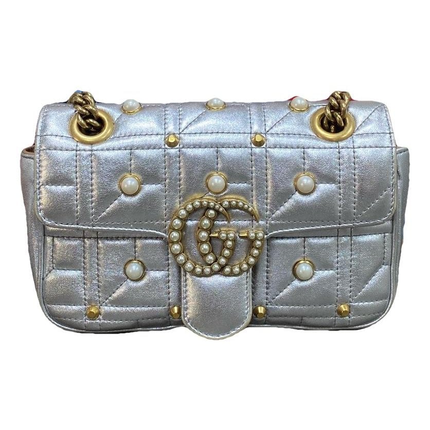 Pearly GG Marmont Flap leather handbag