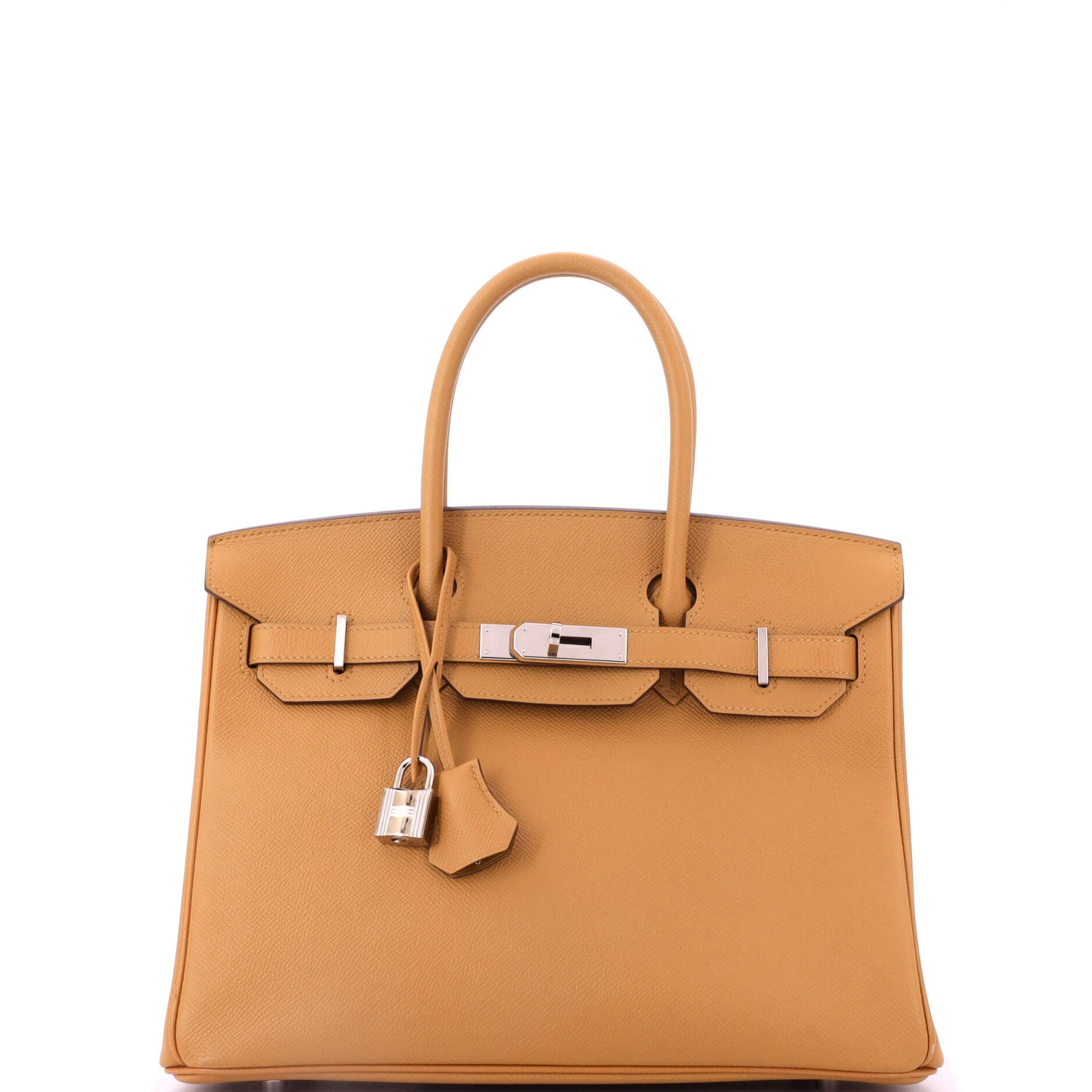 Hermes Birkin Handbag Caramel Epsom with Palladium Hardware 30