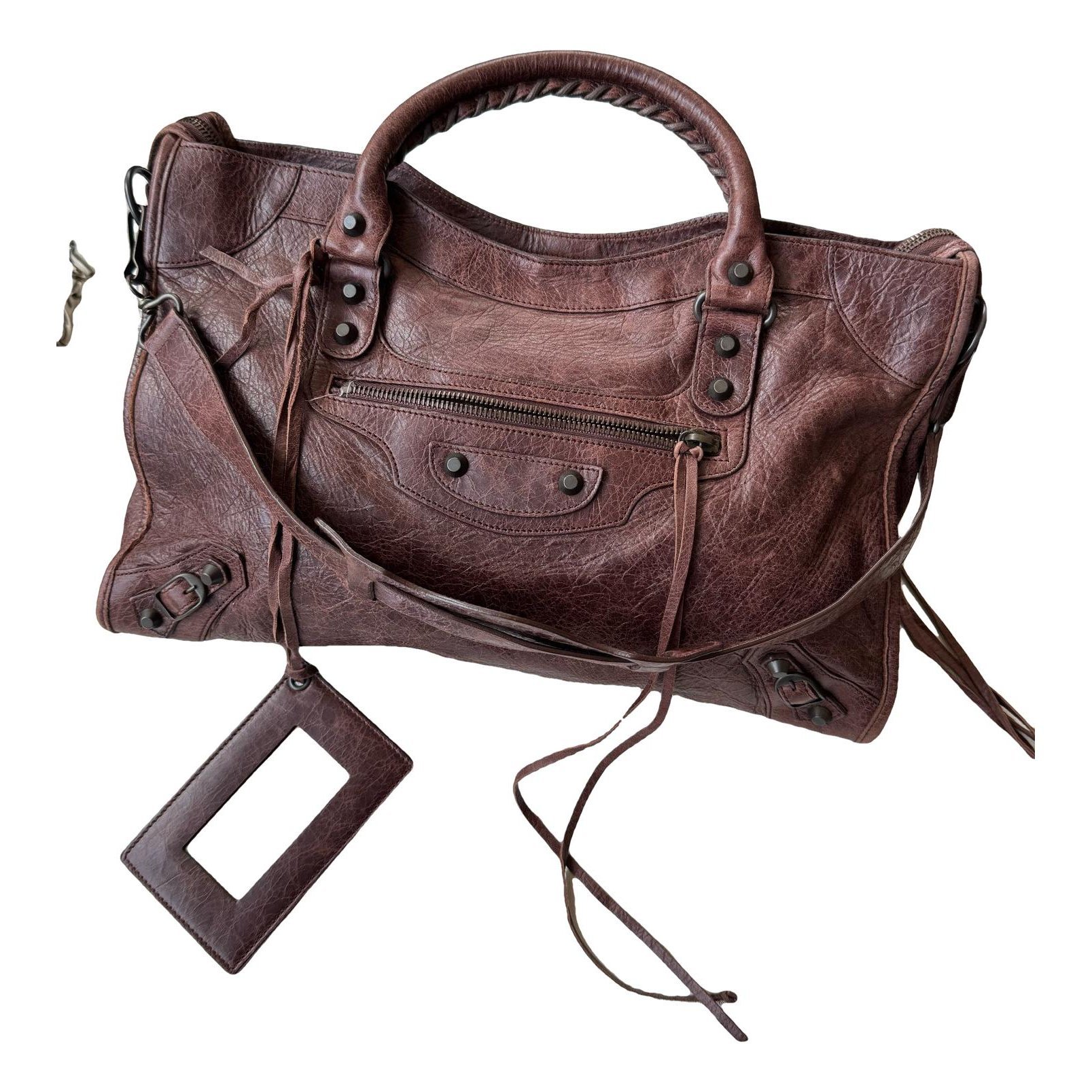 Classic Metalic leather handbag