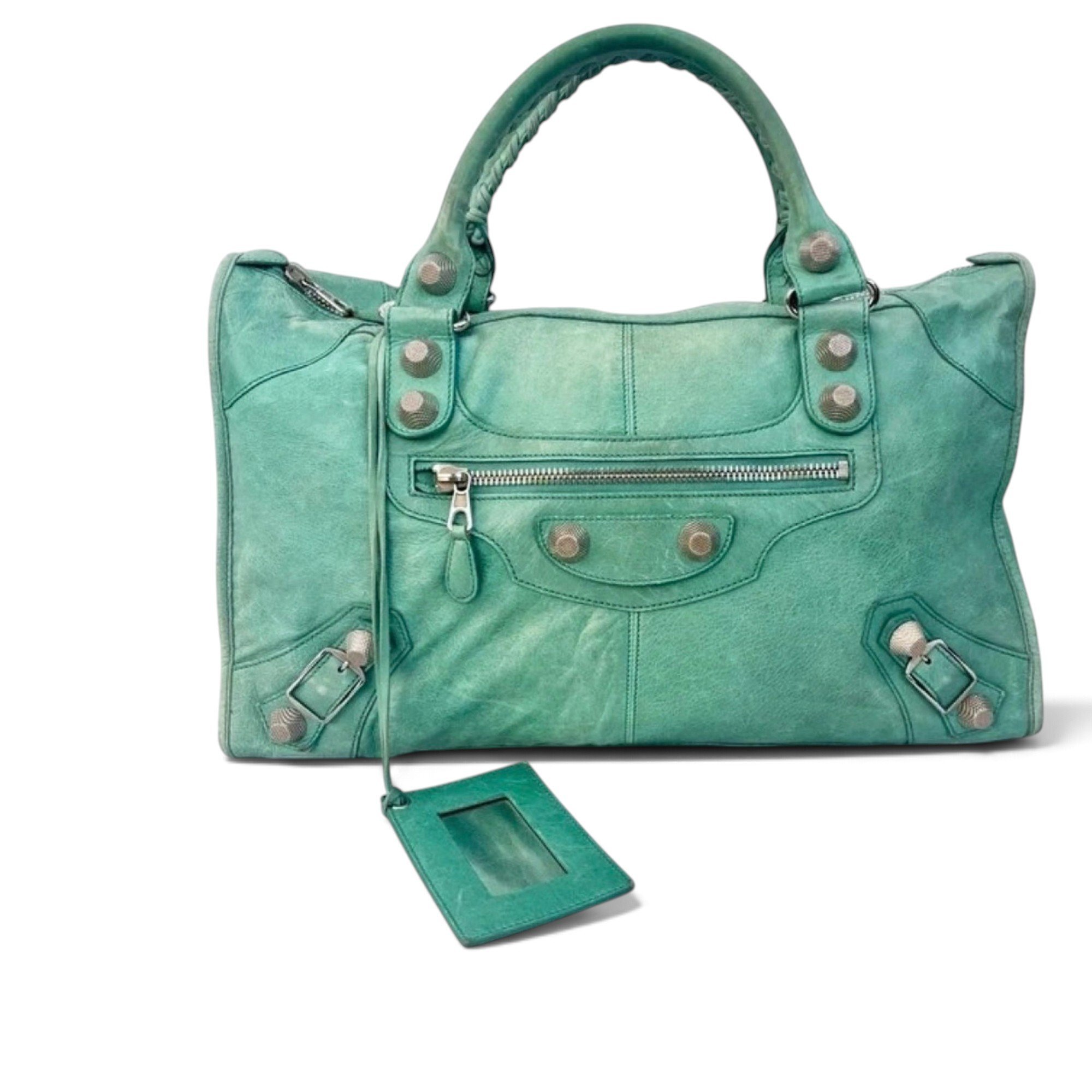 City leather handbag