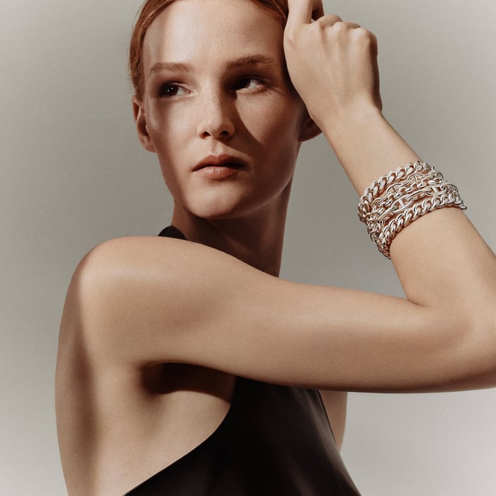 Sans Coloris Chaine d'Ancre Multichaines Cuff Bracelet