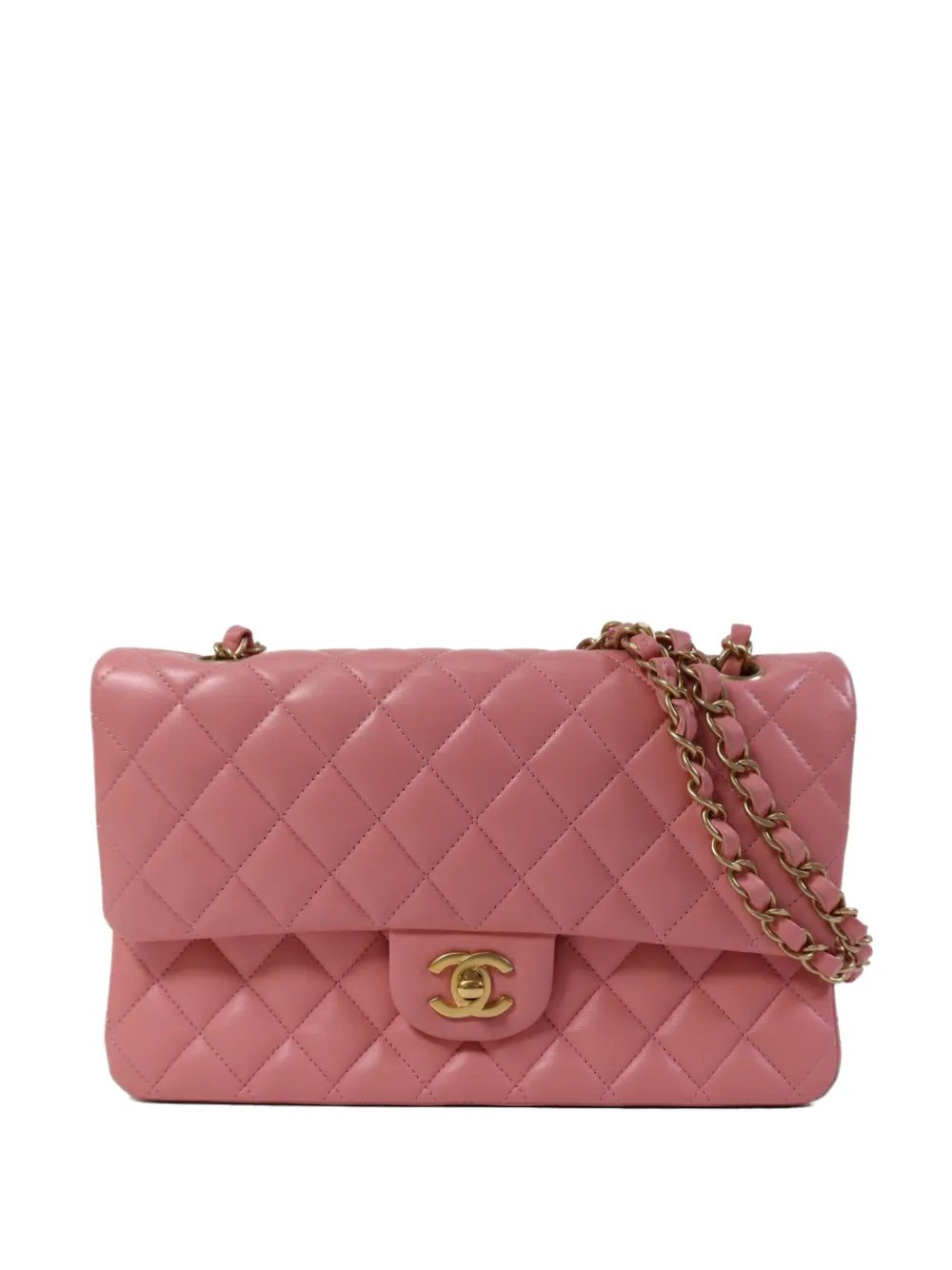 Diamond-quilted CC turn-lock shoulder bag