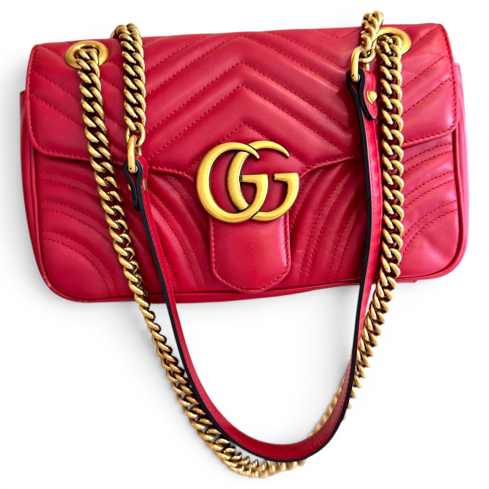 Pearly GG Marmont Flap leather crossbody bag