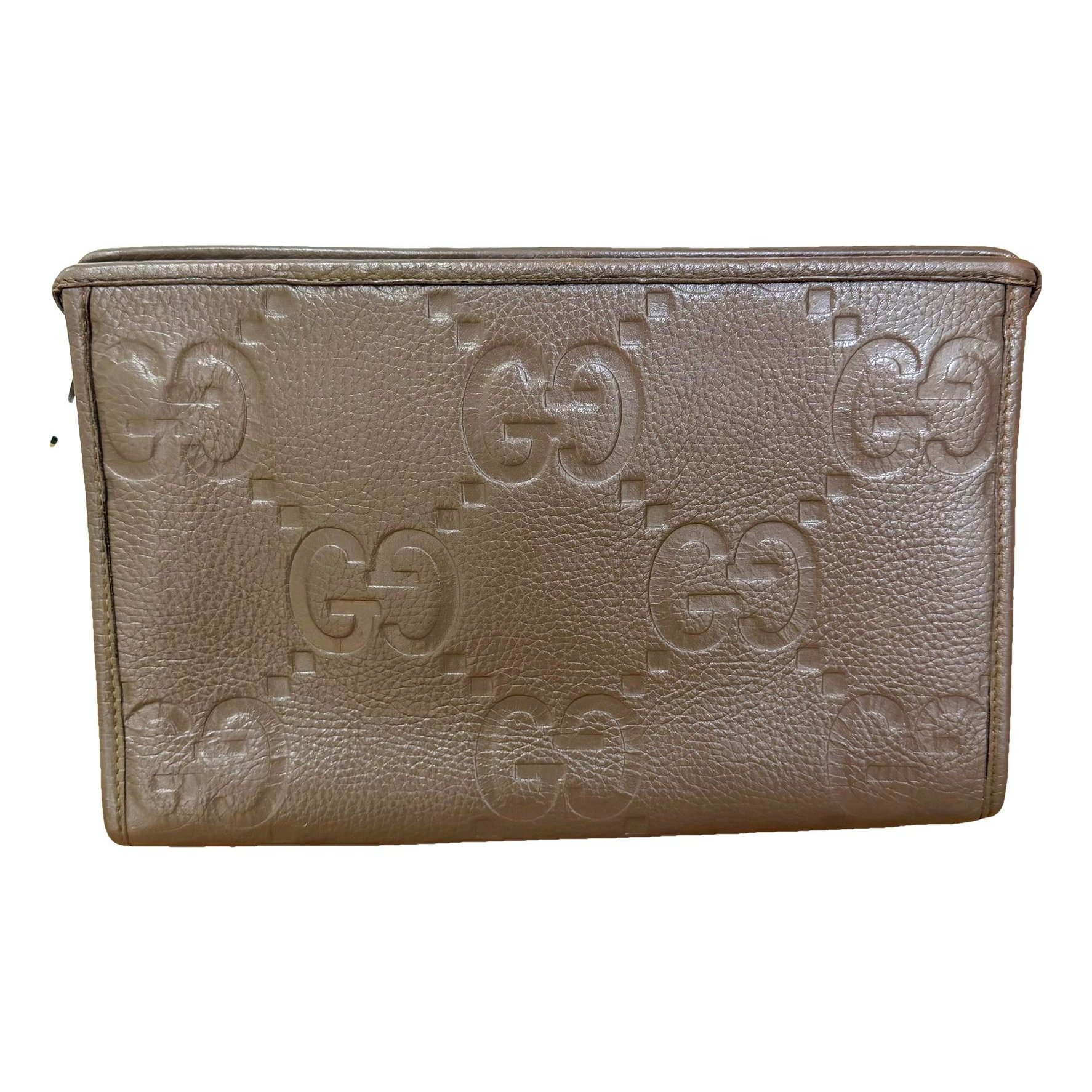 Leather clutch bag